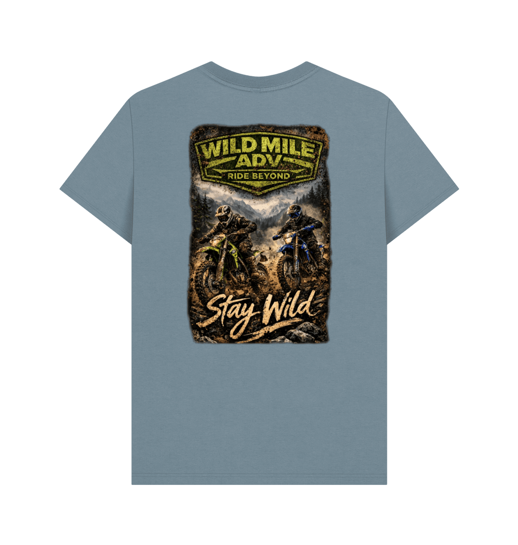 Stone Blue Printed T-shirt Back