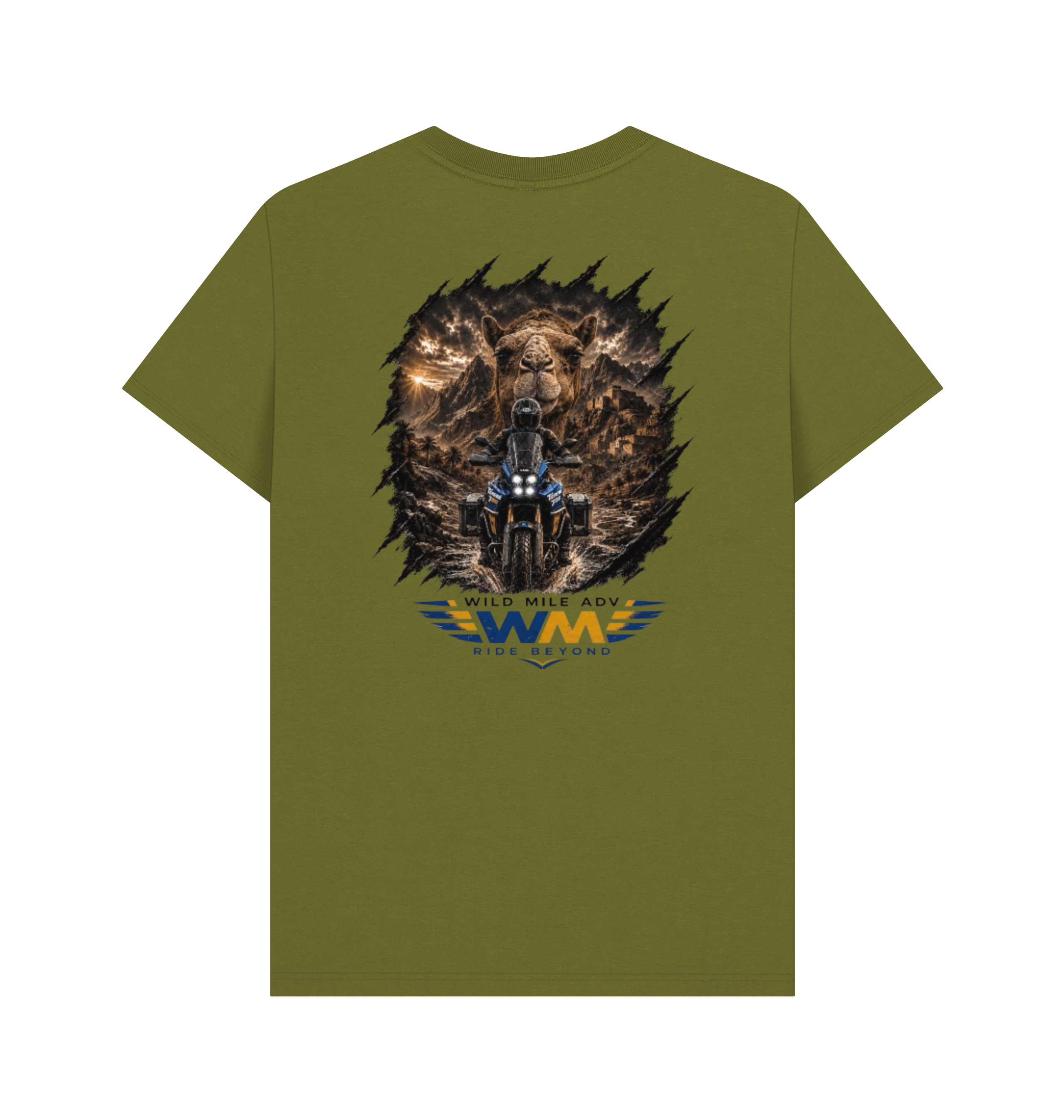Moss Green Printed T-shirt Back