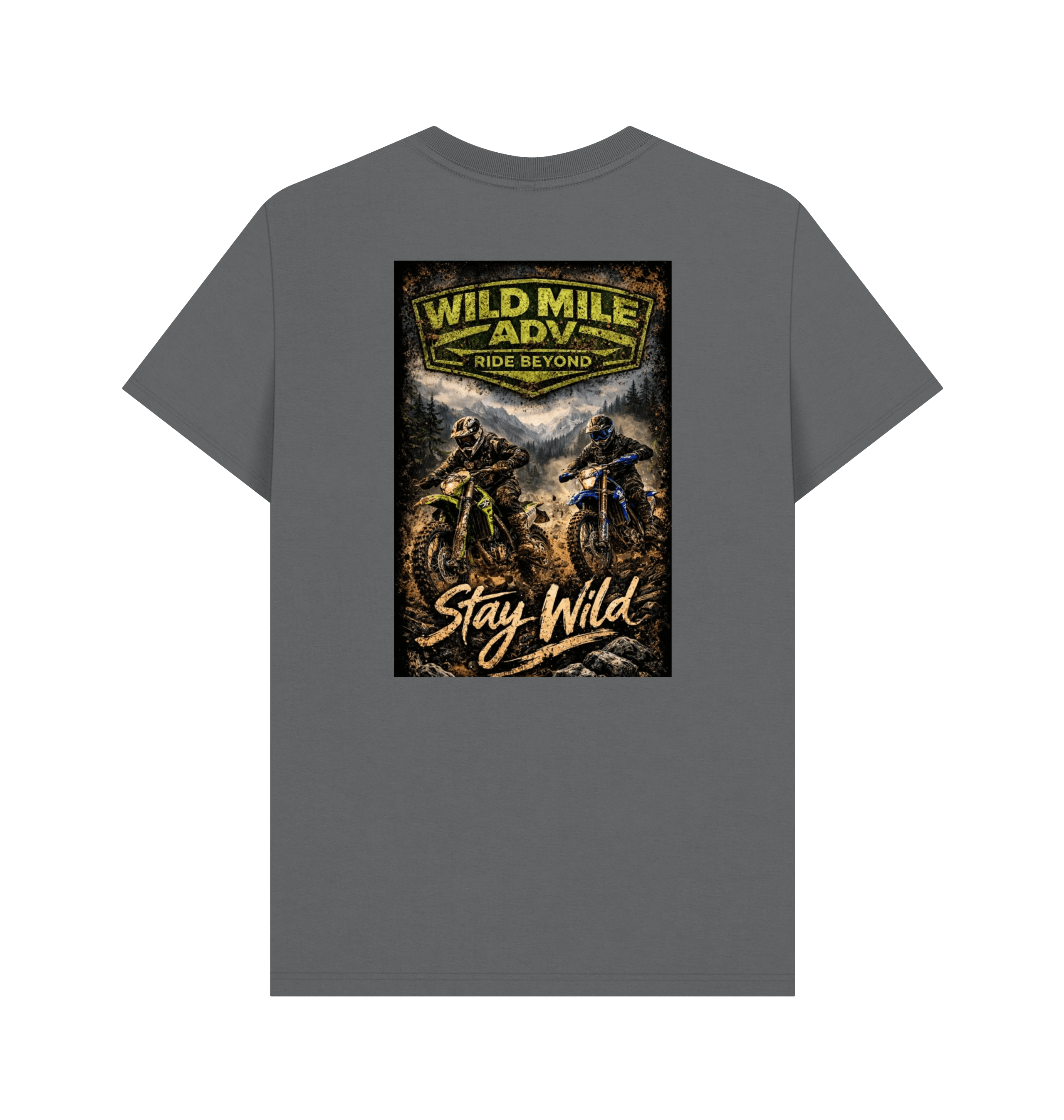 Slate Grey Printed T-shirt Back