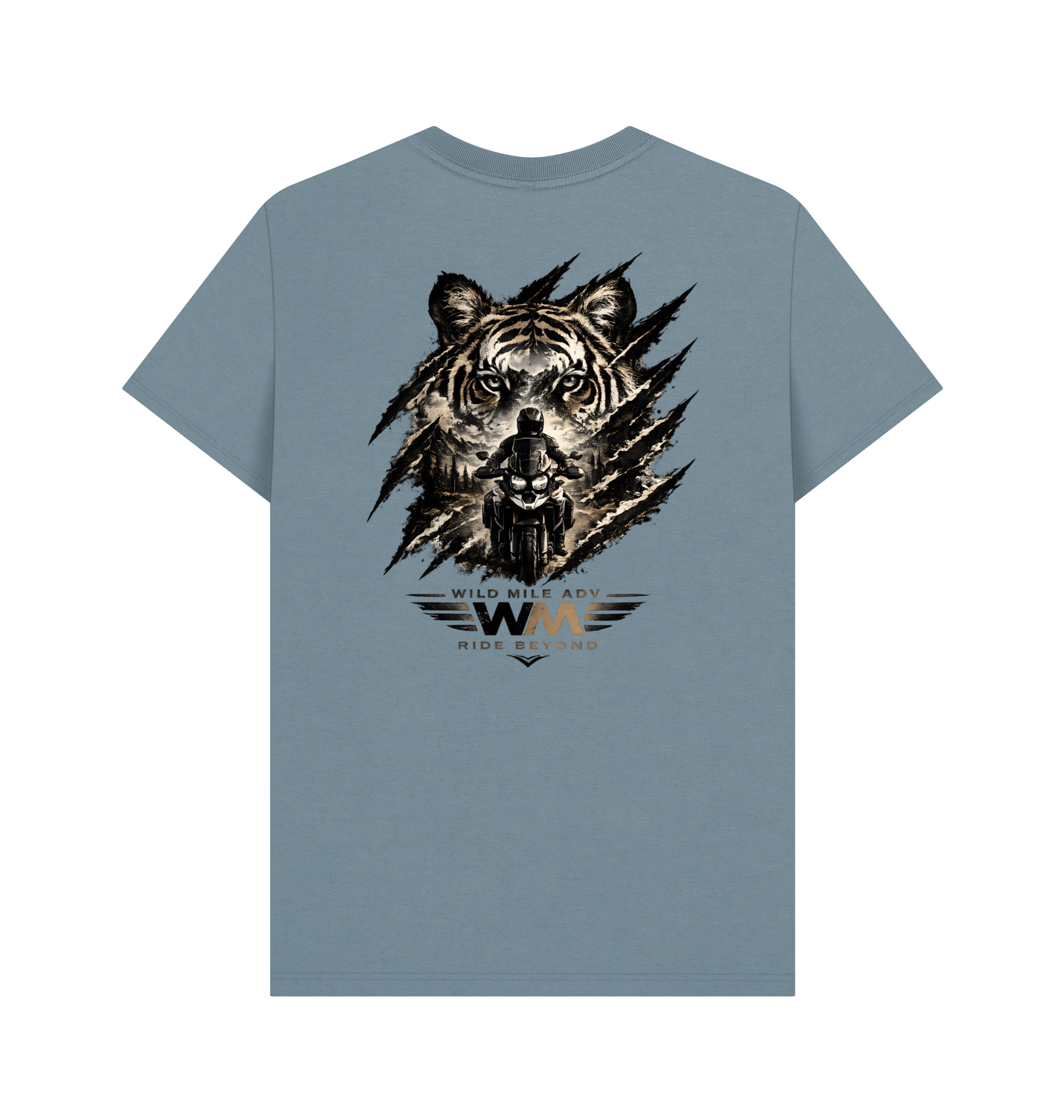 Stone Blue Printed T-shirt Back
