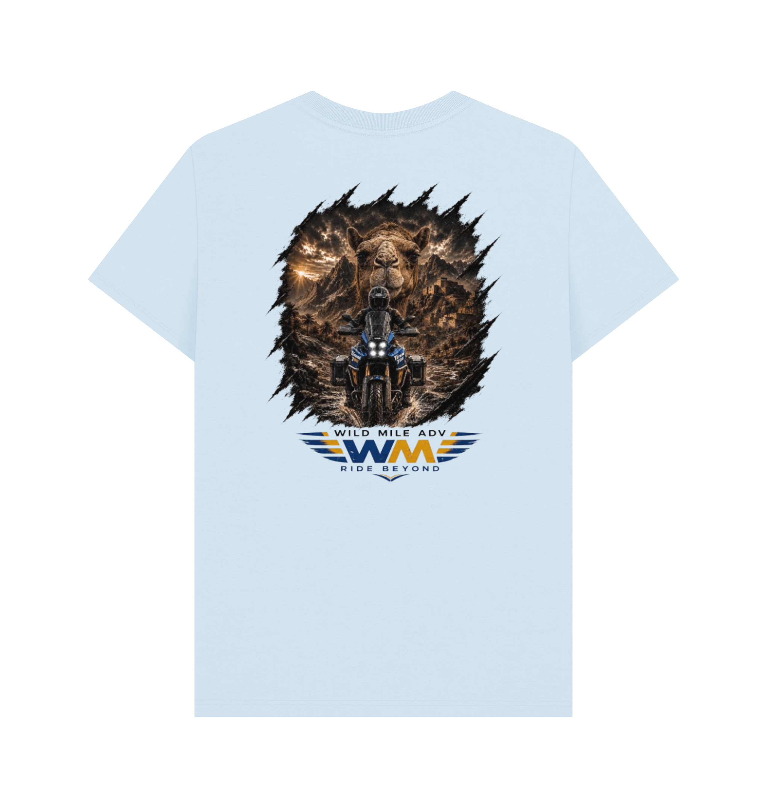 Sky Blue Printed T-shirt Back