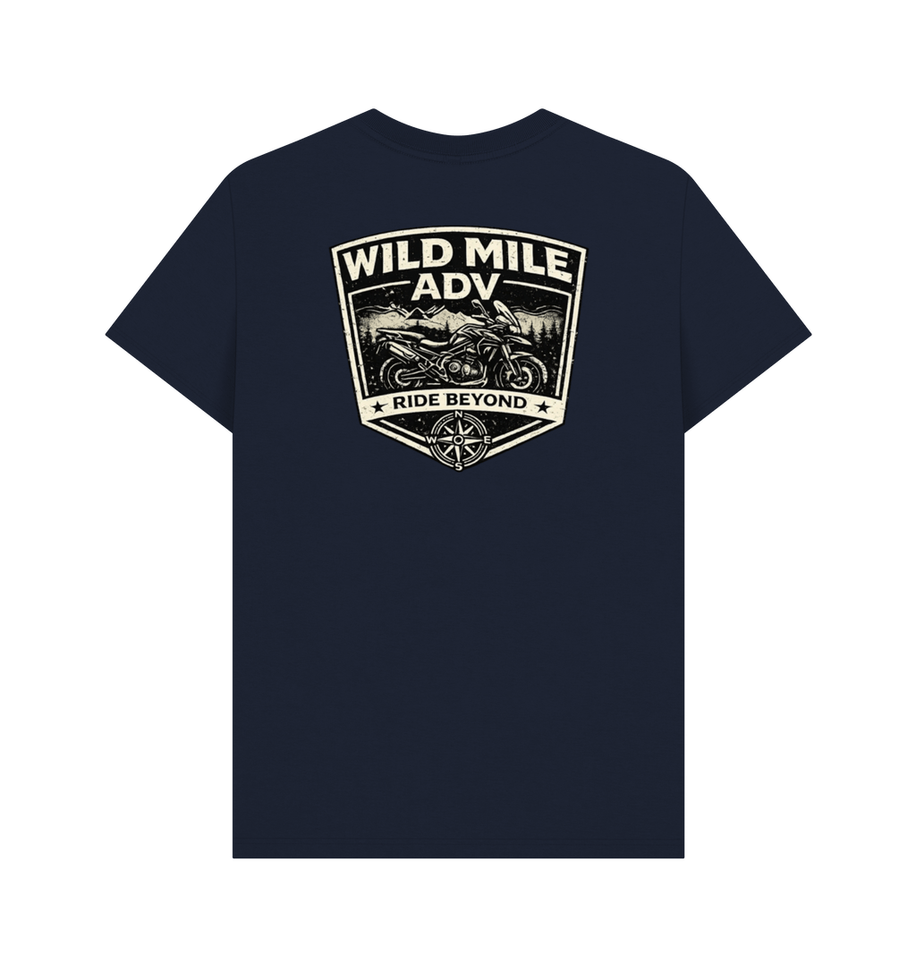 Navy Blue Printed T-shirt Back
