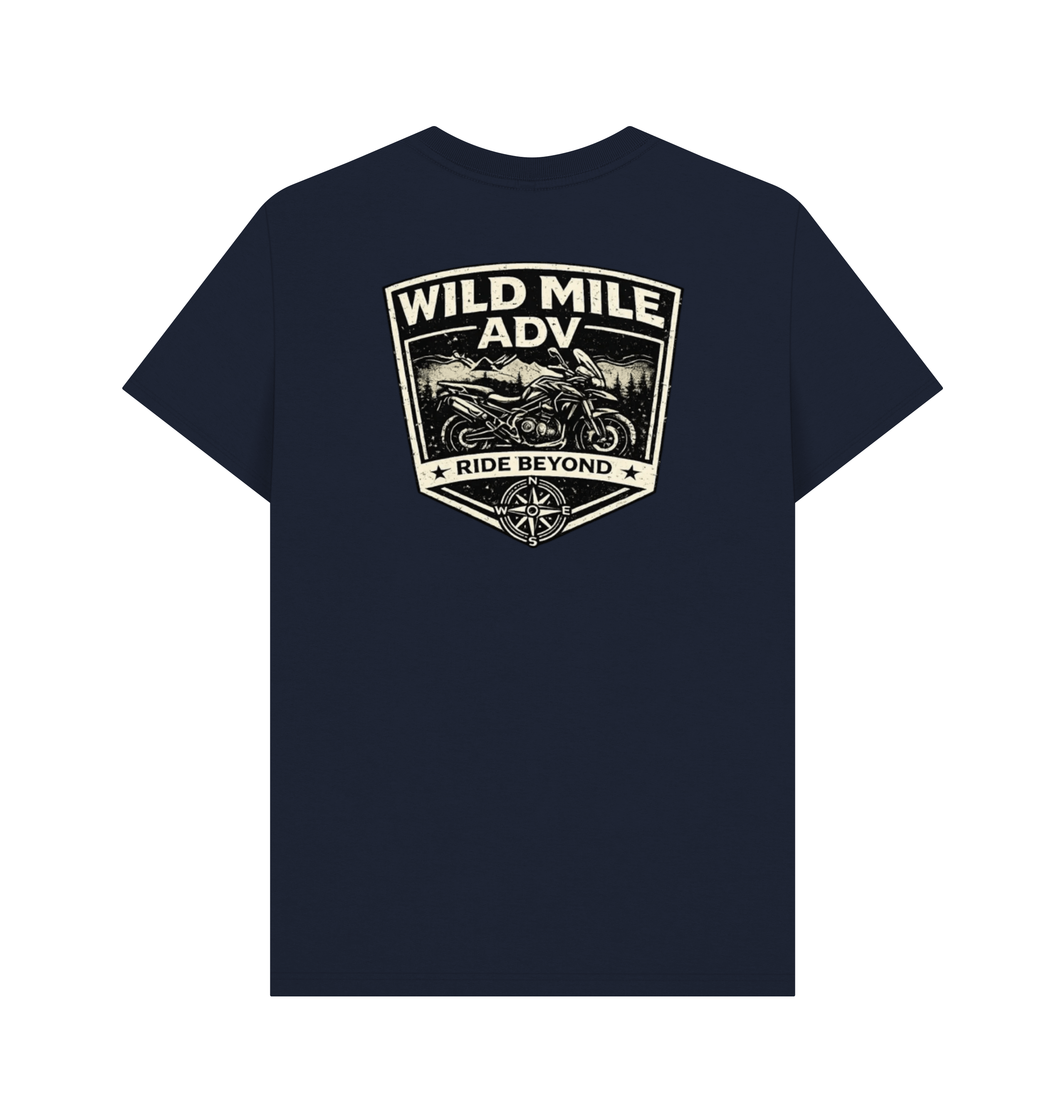 Navy Blue Printed T-shirt Back