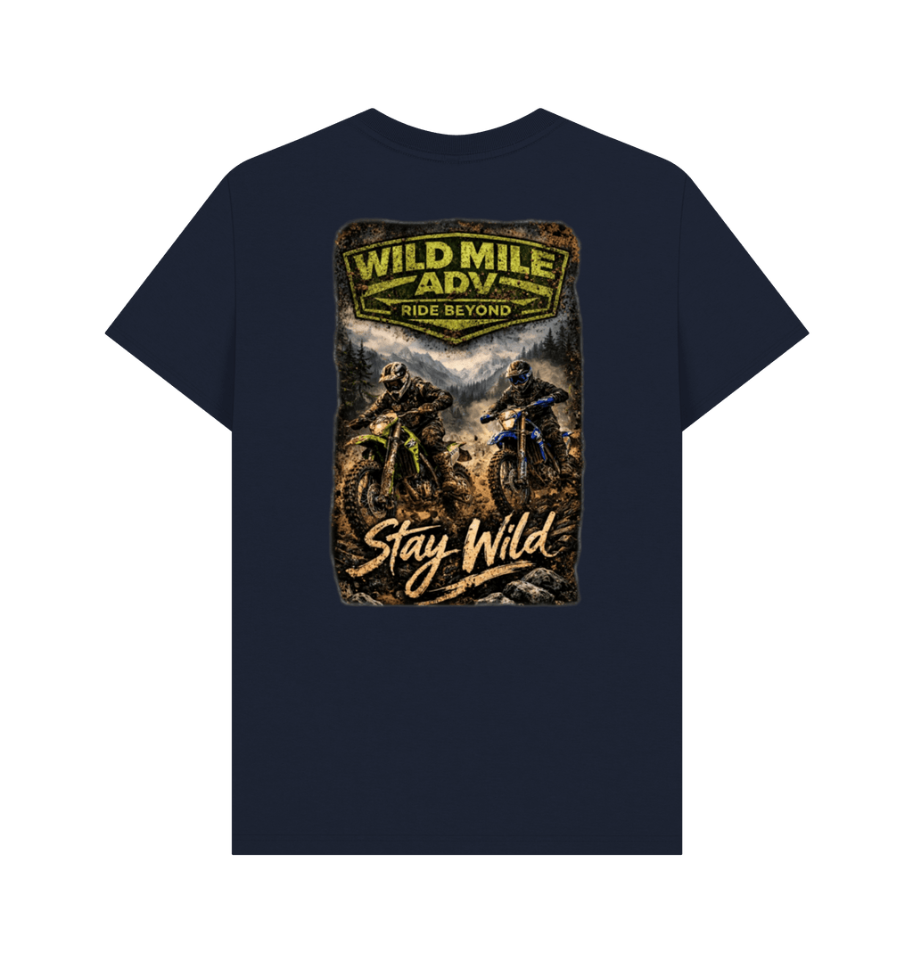 Navy Blue Printed T-shirt Back