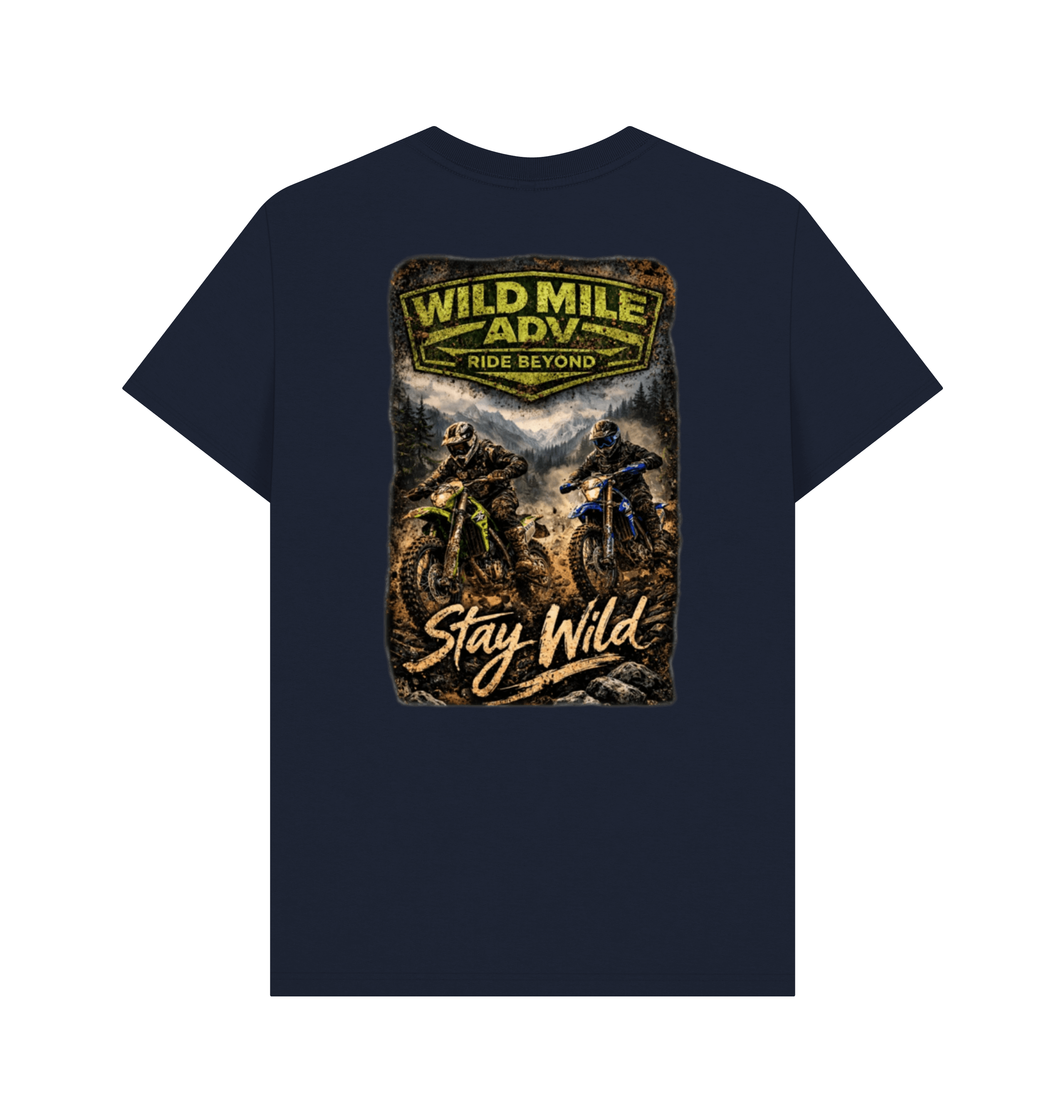 Navy Blue Printed T-shirt Back