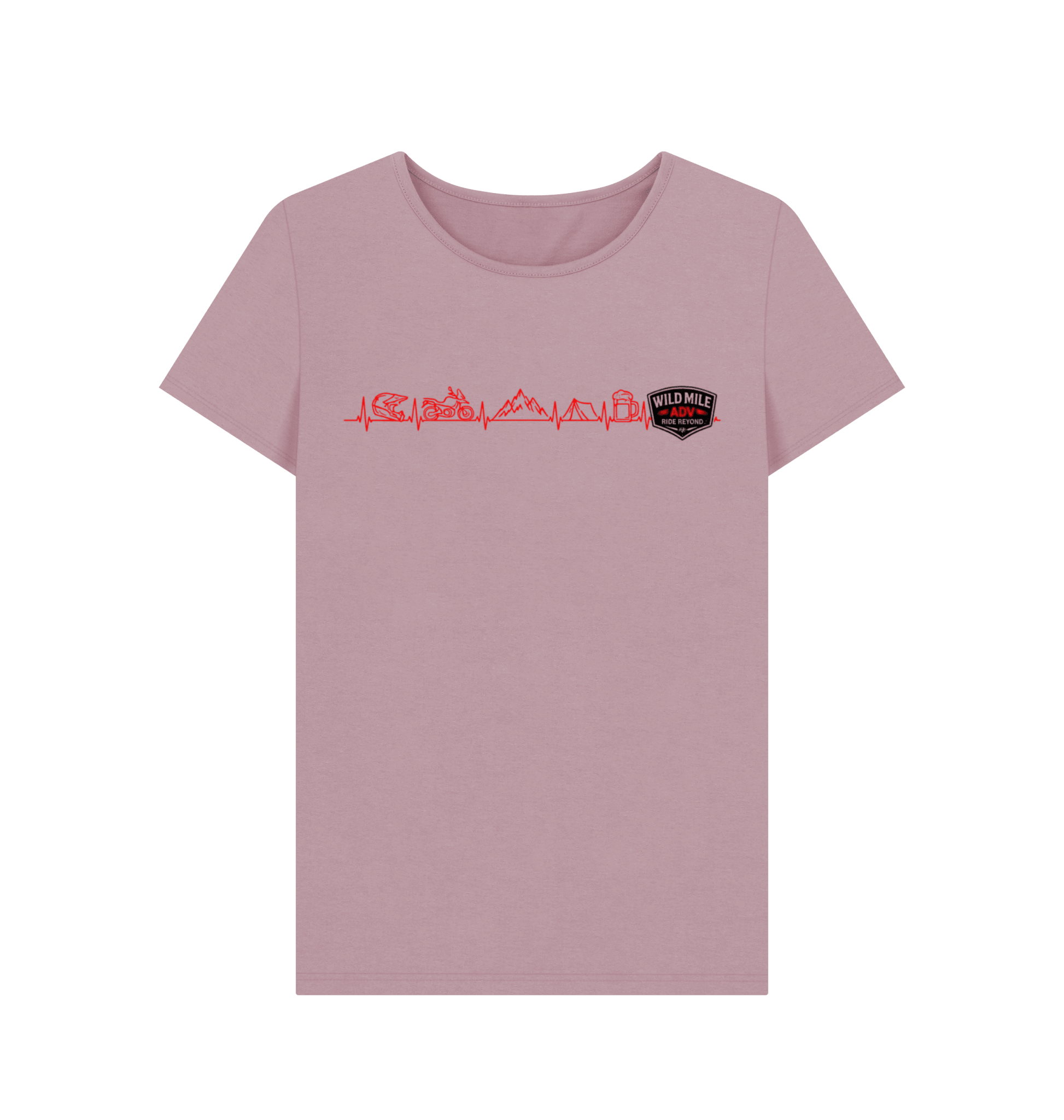 WMADV - Women's Heart Rate Crew Tee - Wild Mile ADVPrinted T-shirt