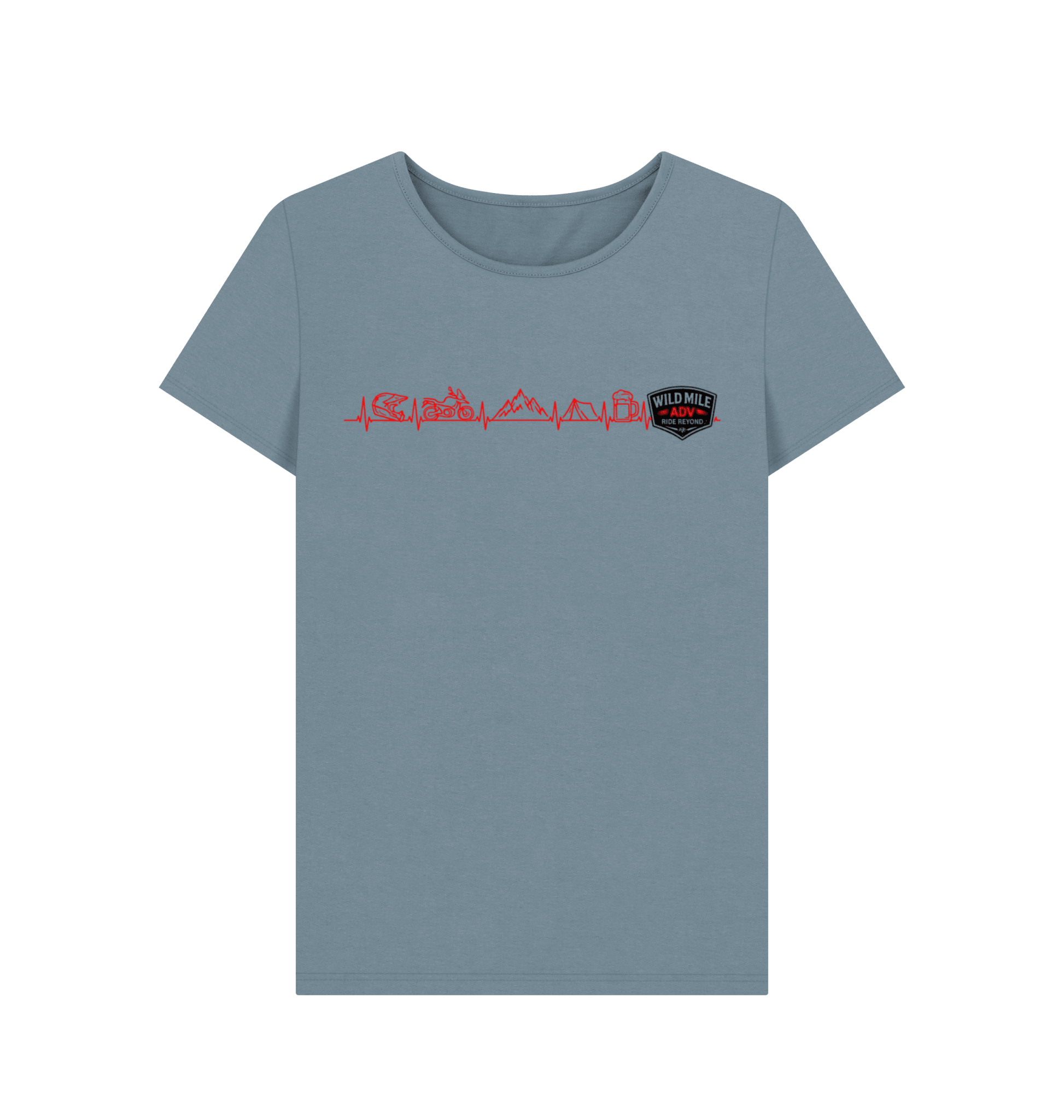 WMADV - Women's Heart Rate Crew Tee - Wild Mile ADVPrinted T-shirt