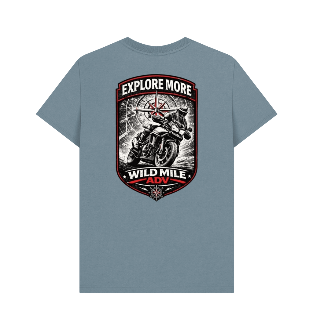 Stone Blue Printed T-shirt Back