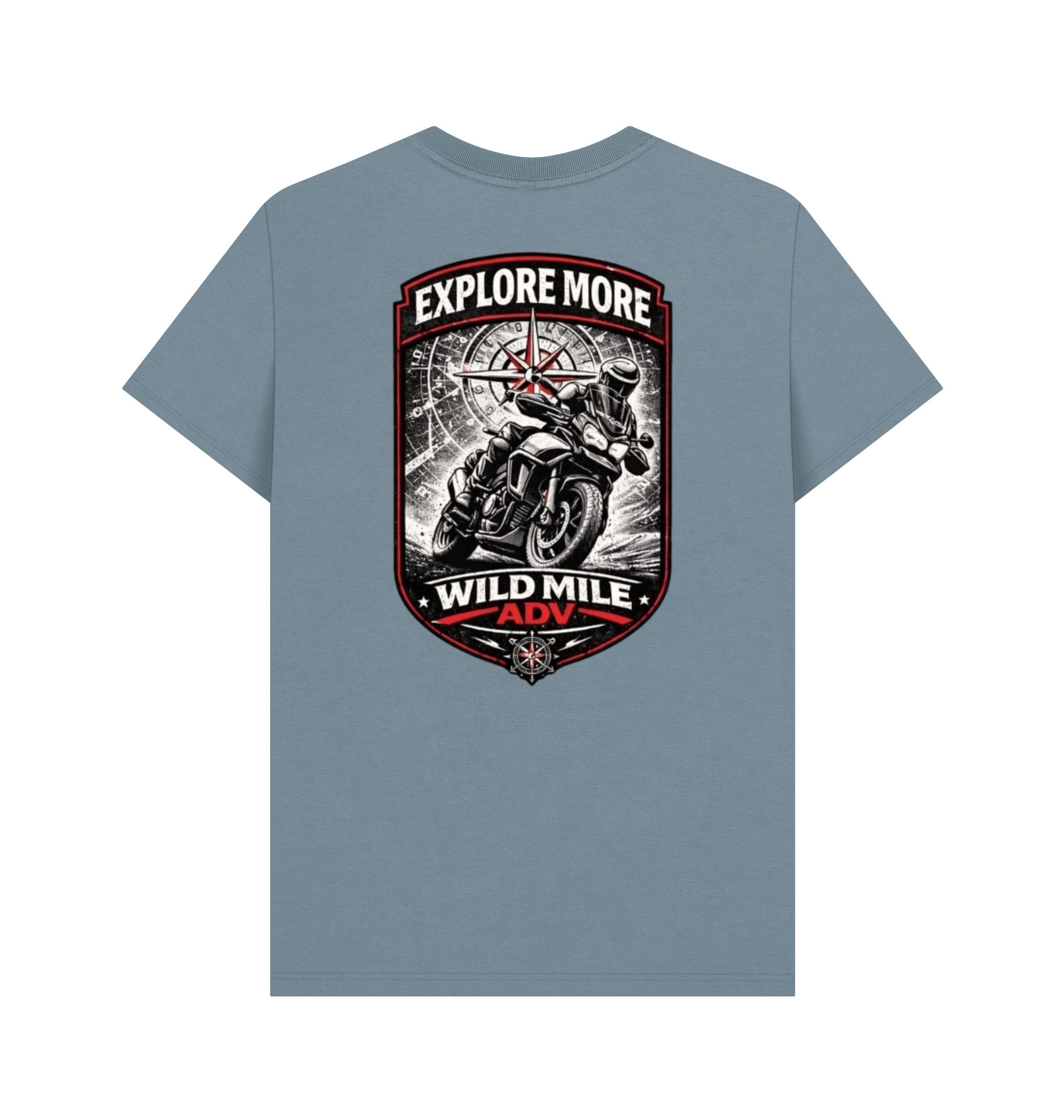Stone Blue Printed T-shirt Back