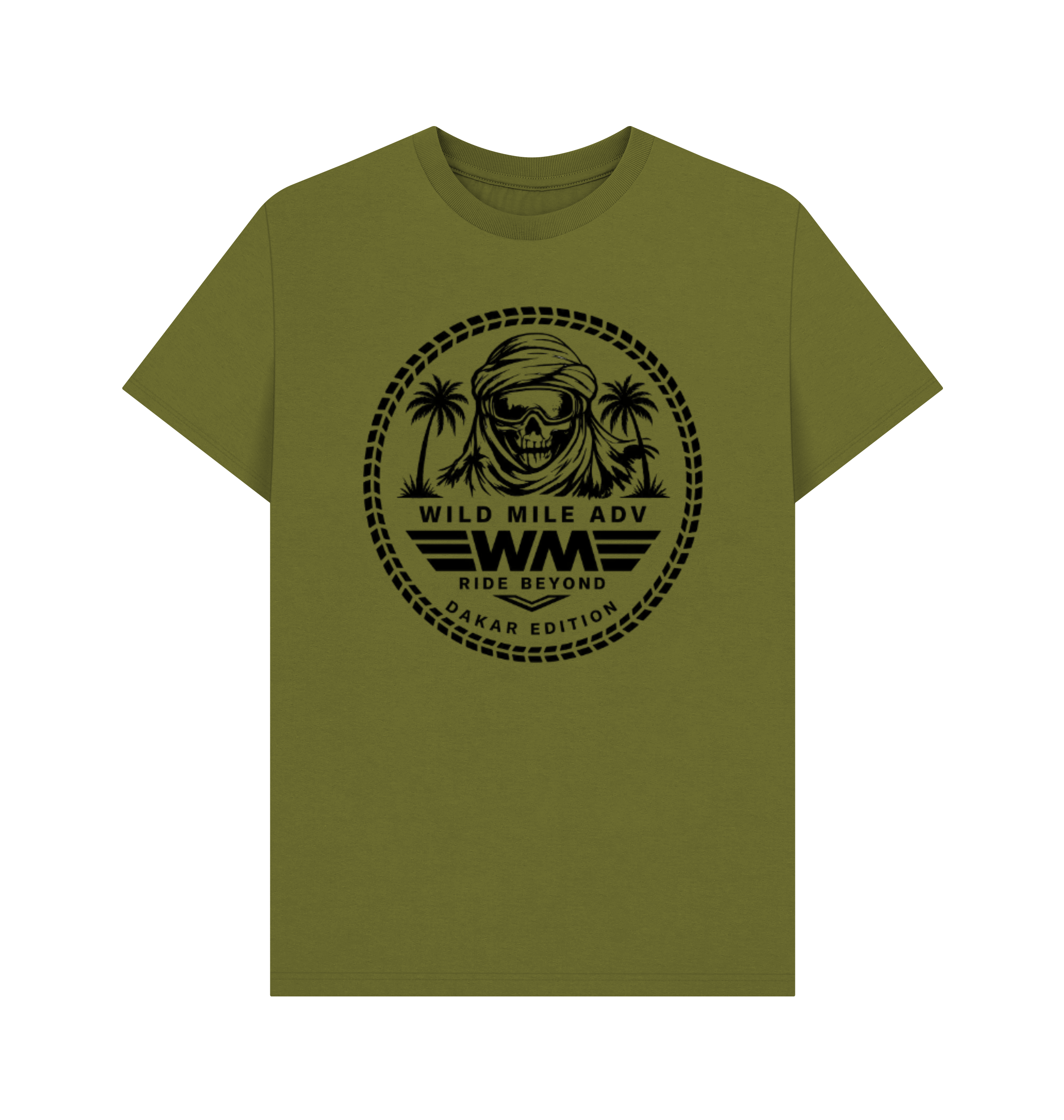 Moss Green Printed T-shirt Front