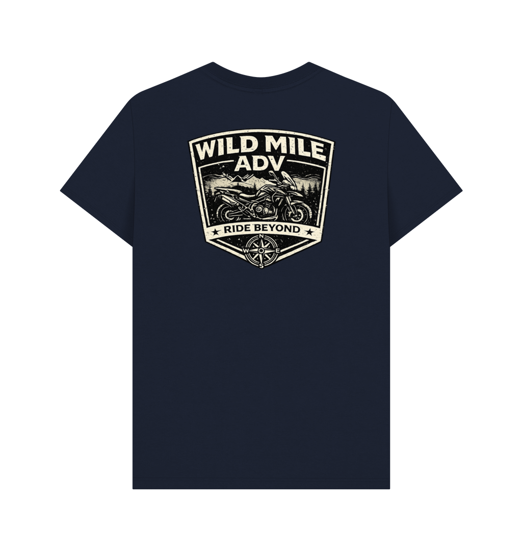 Navy Blue Printed T-shirt Back