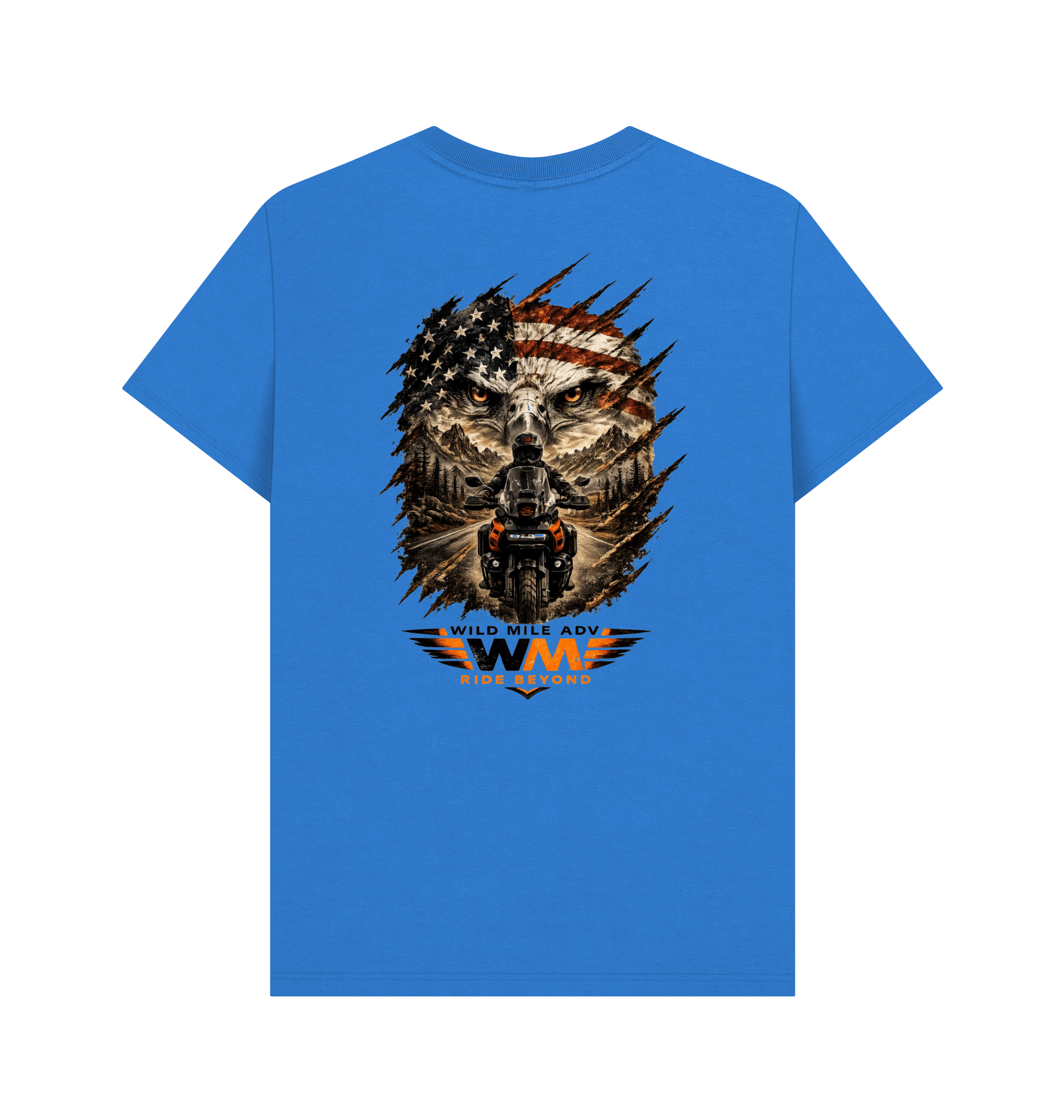 Bright Blue Printed T-shirt Back