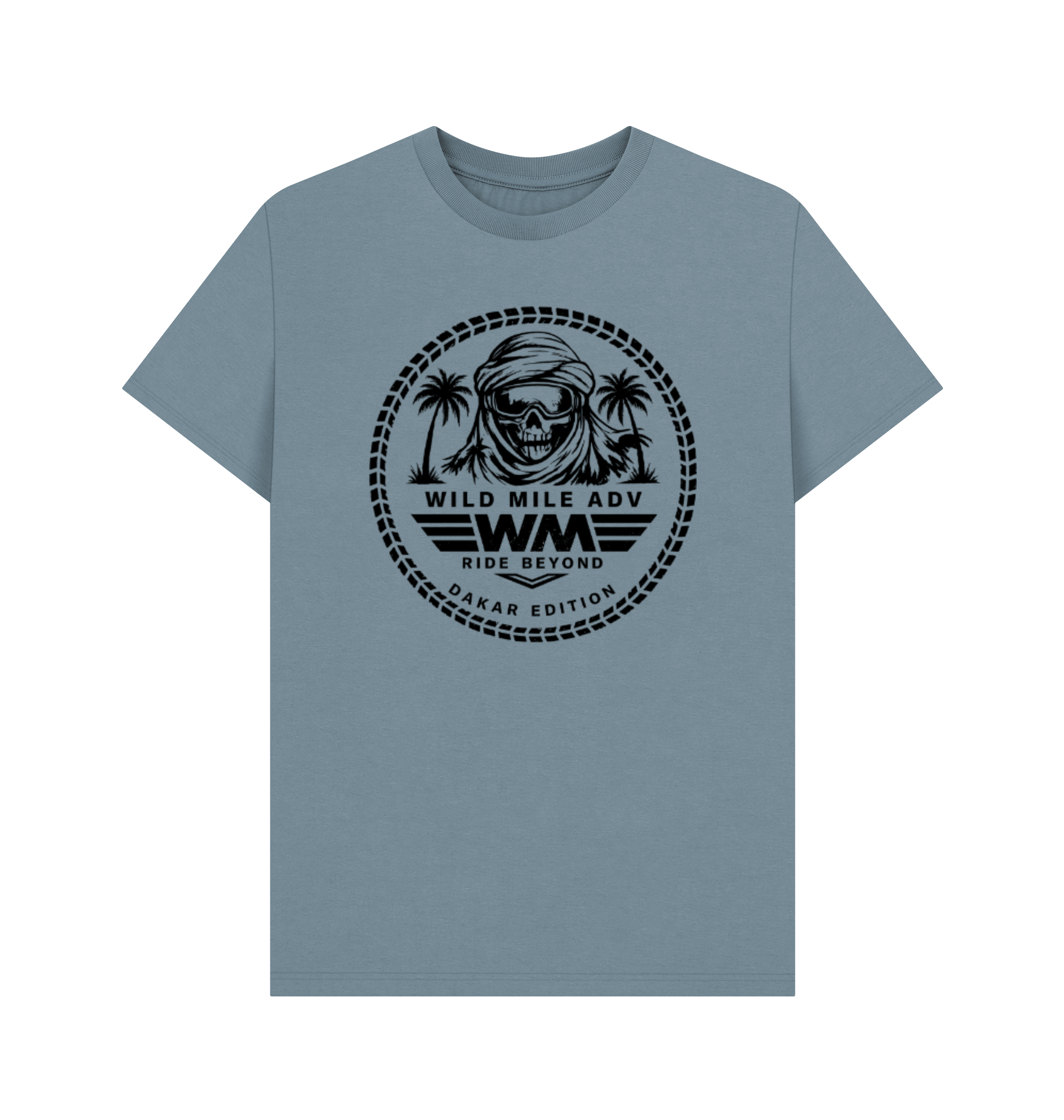 Stone Blue Printed T-shirt Front