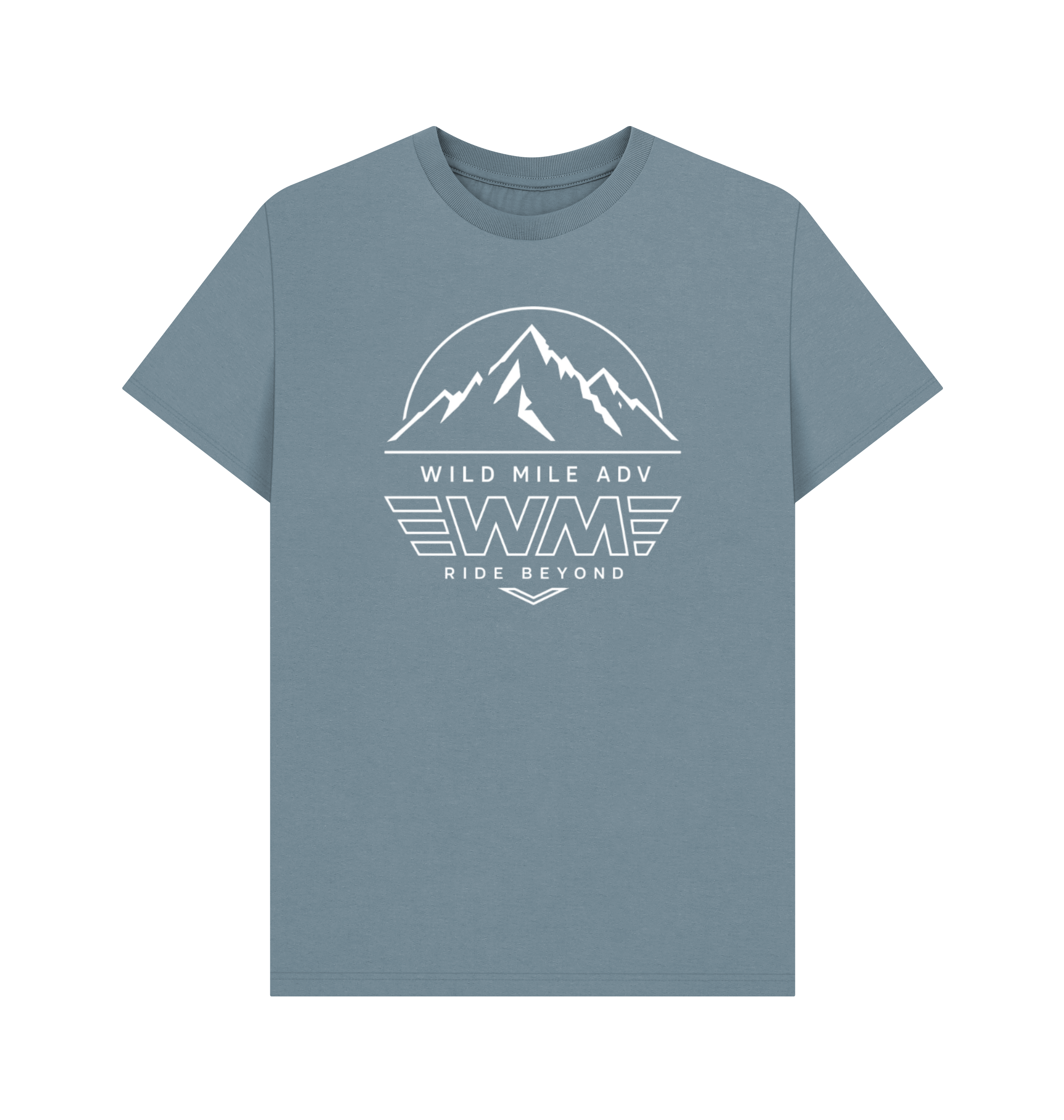 Stone Blue Printed T-shirt Front