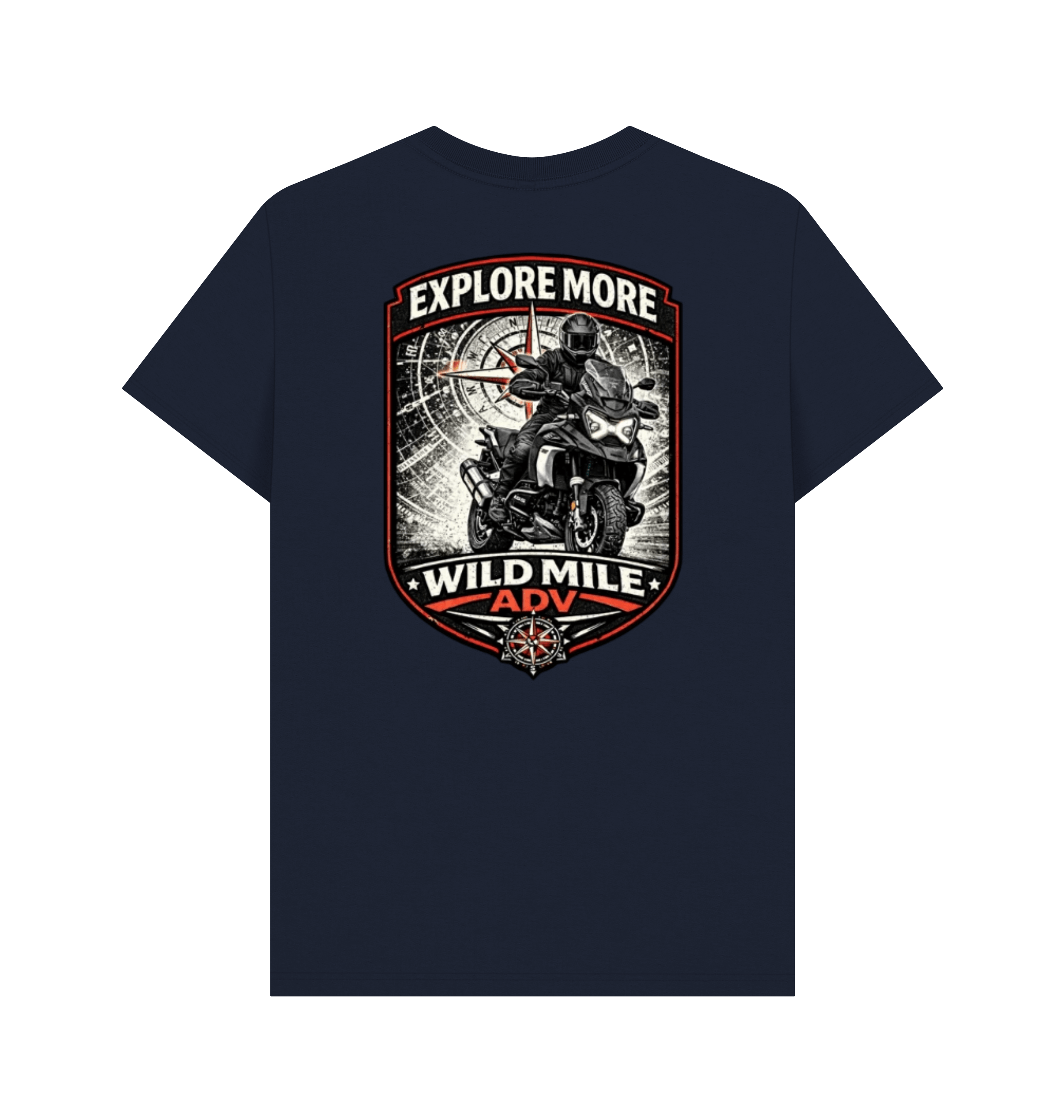 Navy Blue Printed T-shirt Back