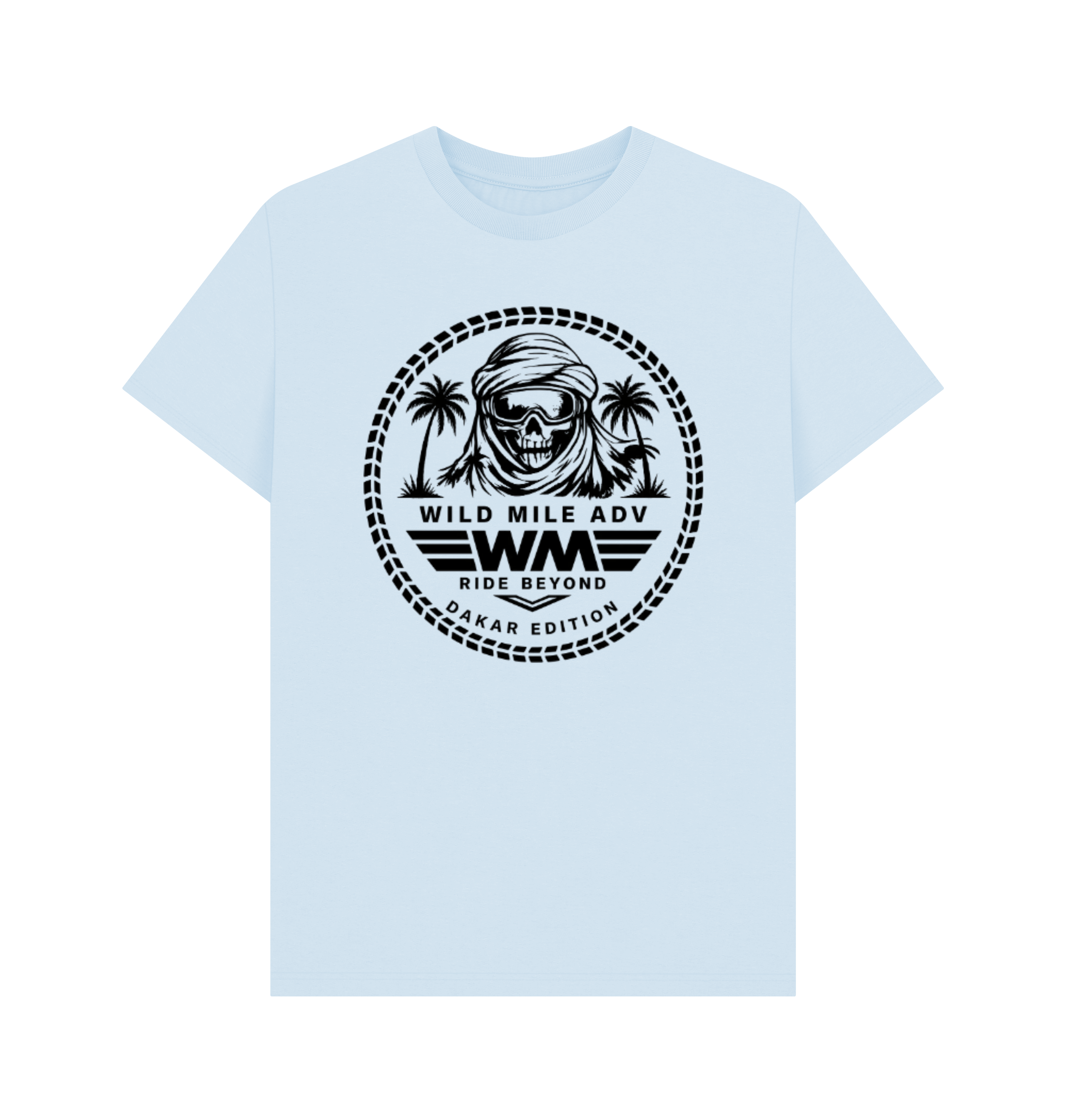 Sky Blue Printed T-shirt Front