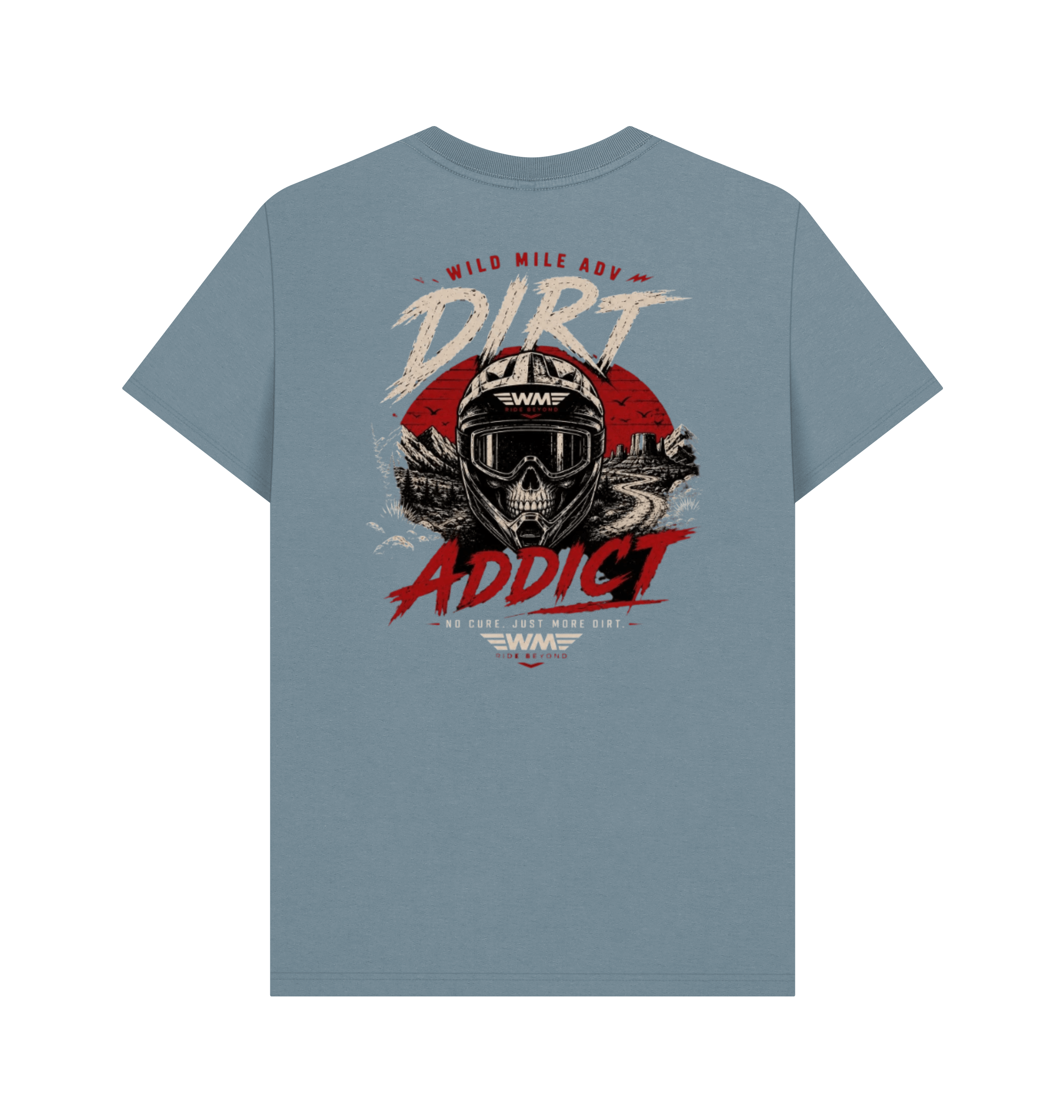 Stone Blue Printed T-shirt Back