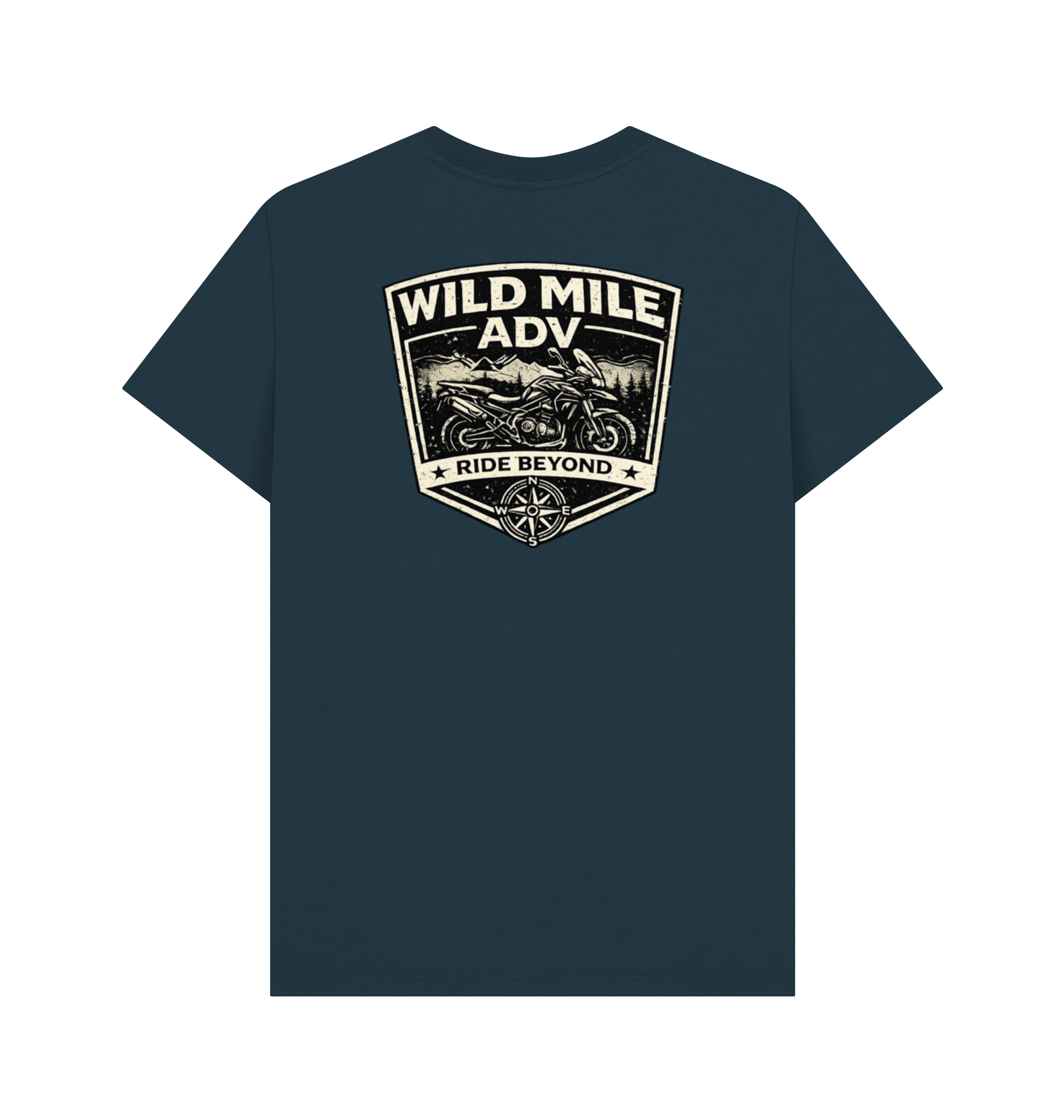 Denim Blue Printed T-shirt Back