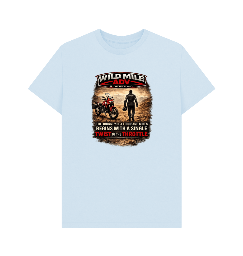 Sky Blue Printed T-shirt Front
