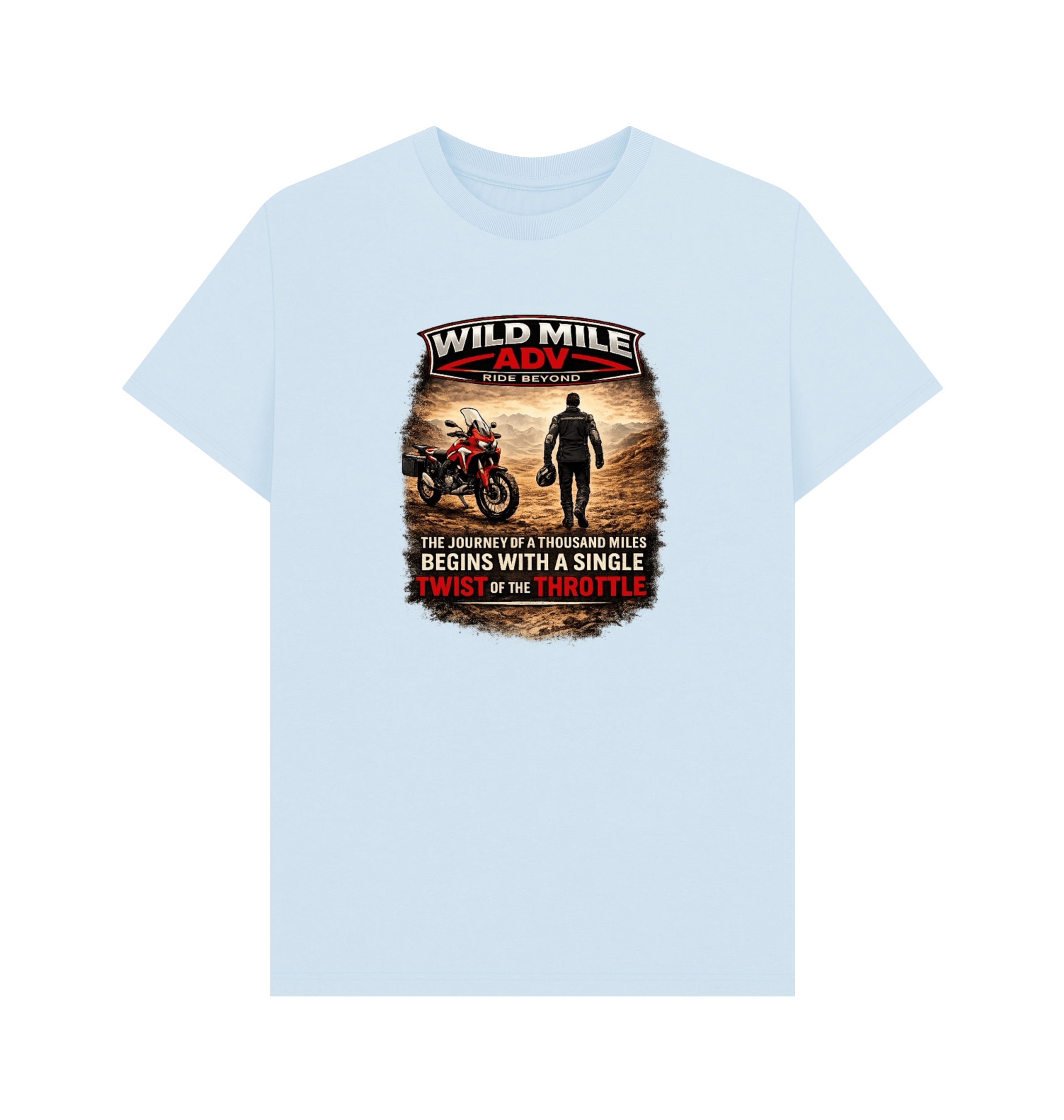 Sky Blue Printed T-shirt Front