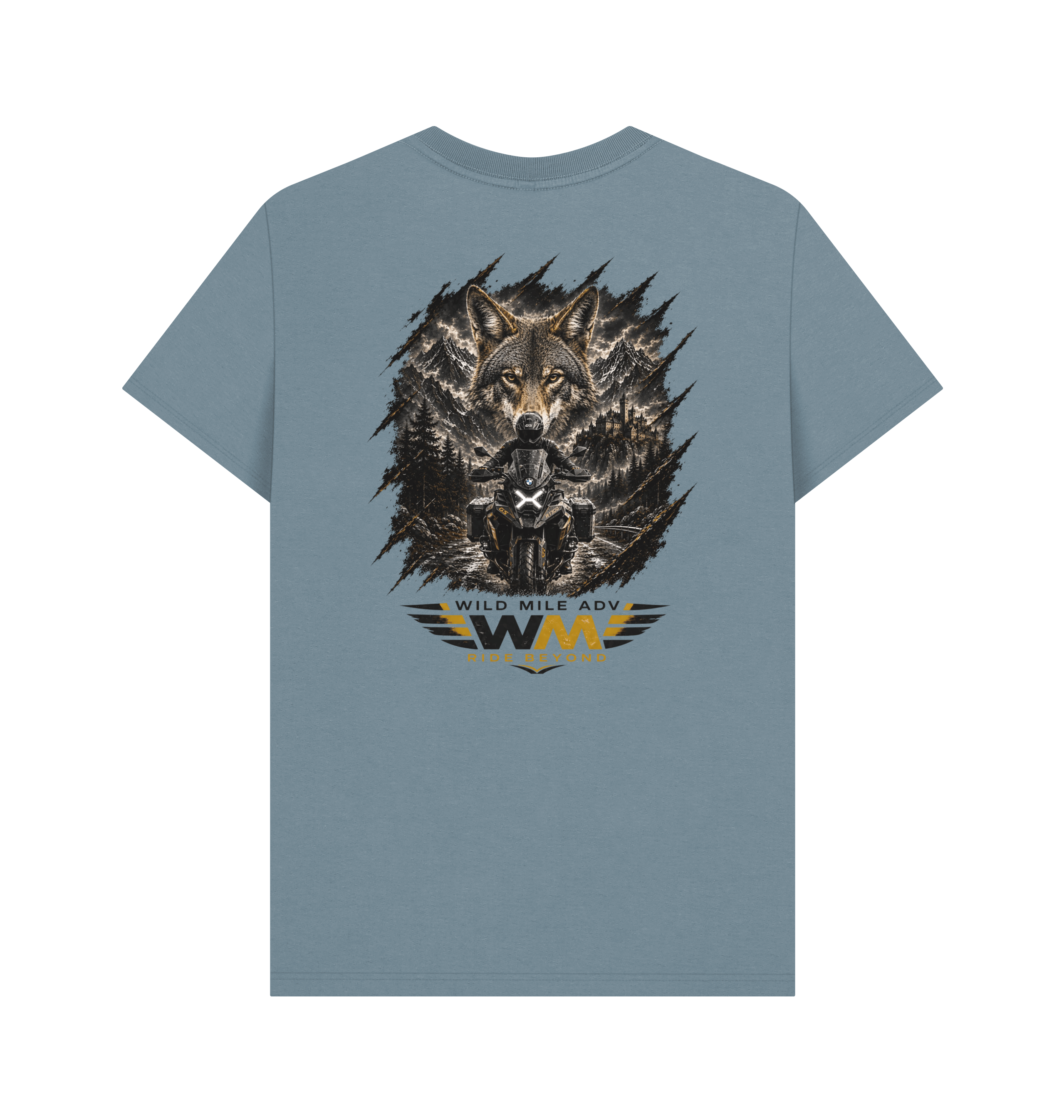 Stone Blue Printed T-shirt Back