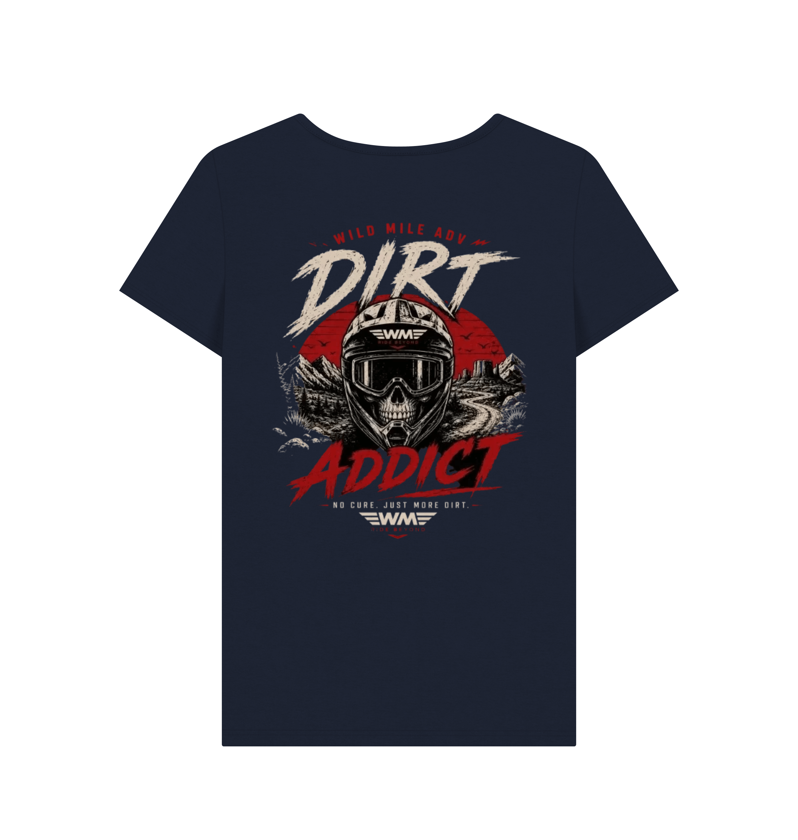 Navy Blue Printed T-shirt Back