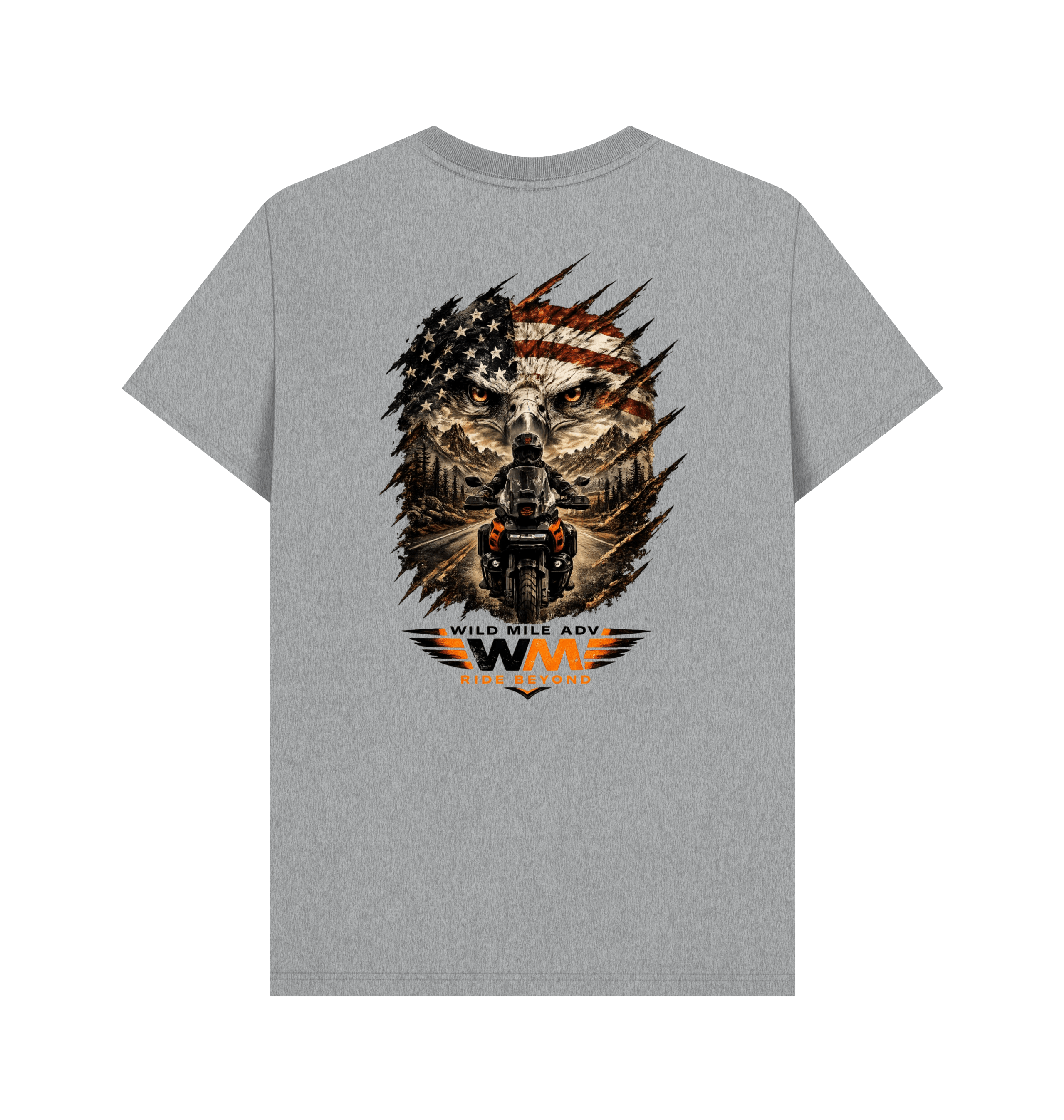Athletic Grey Printed T-shirt Back