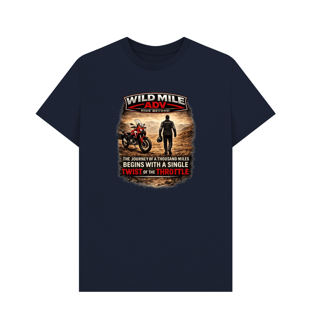Navy Blue Printed T-shirt Front