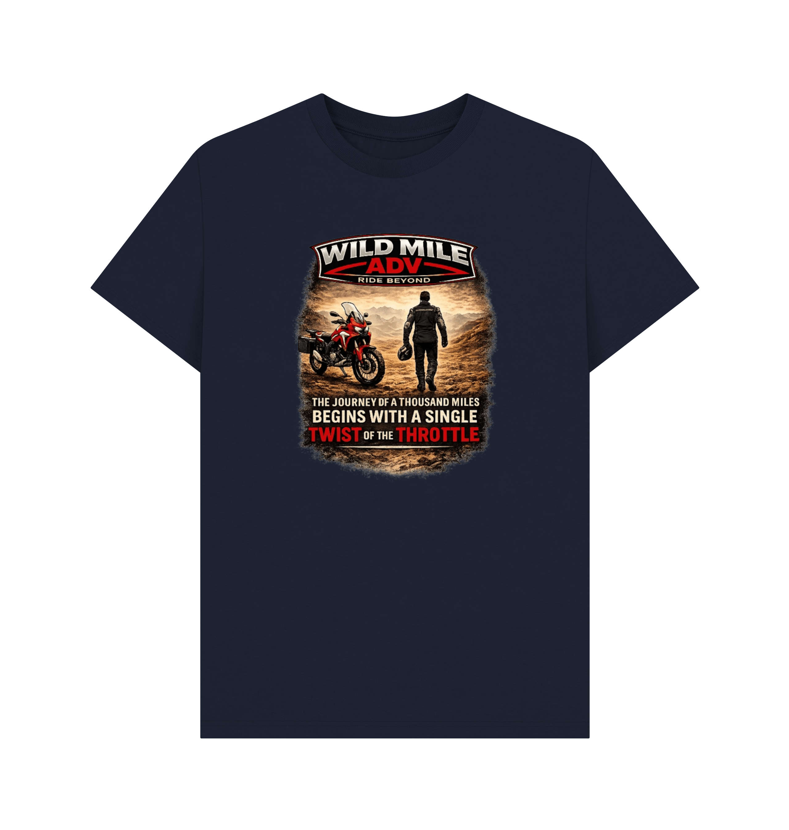 Navy Blue Printed T-shirt Front
