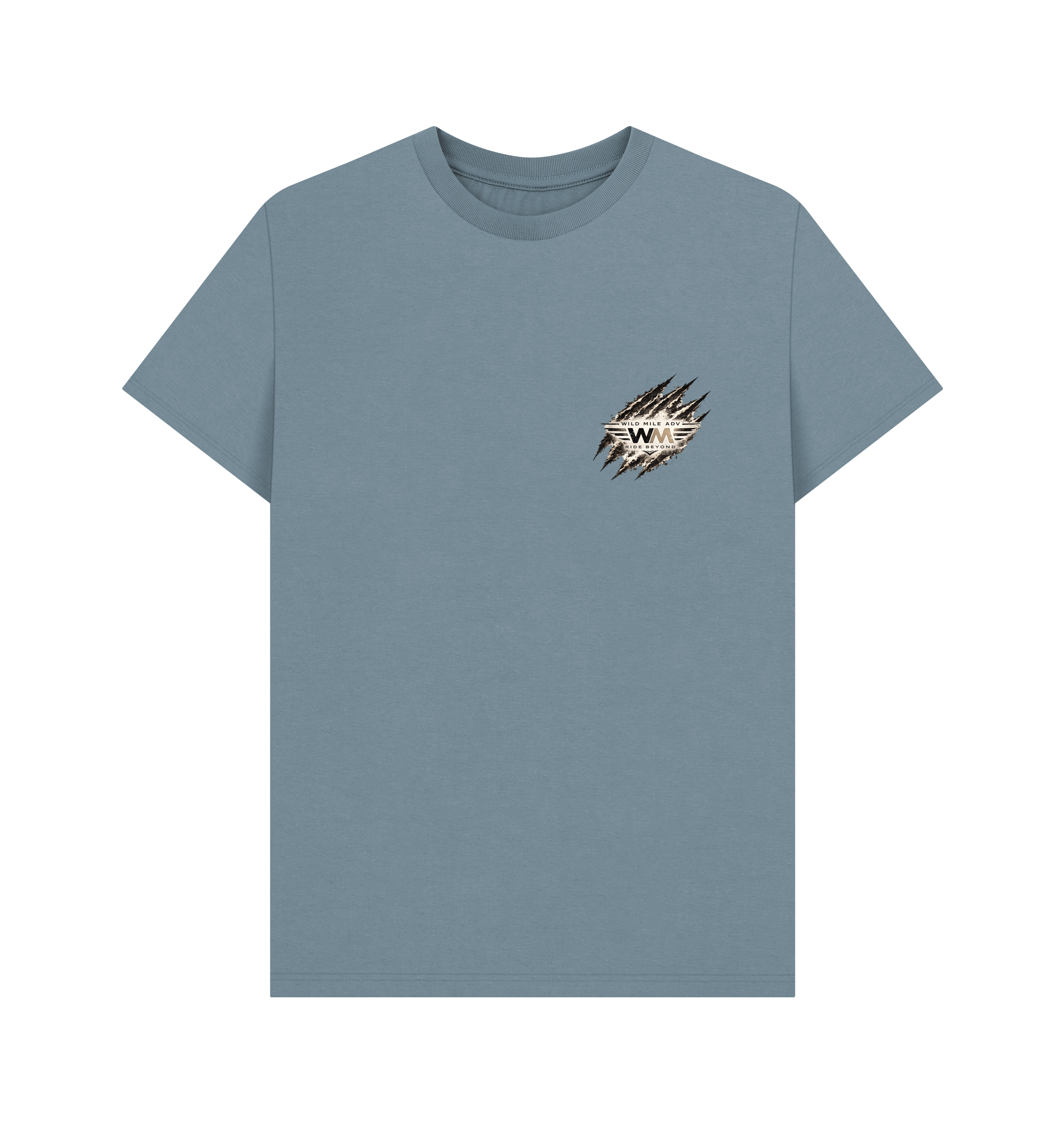 Stone Blue Printed T-shirt Front