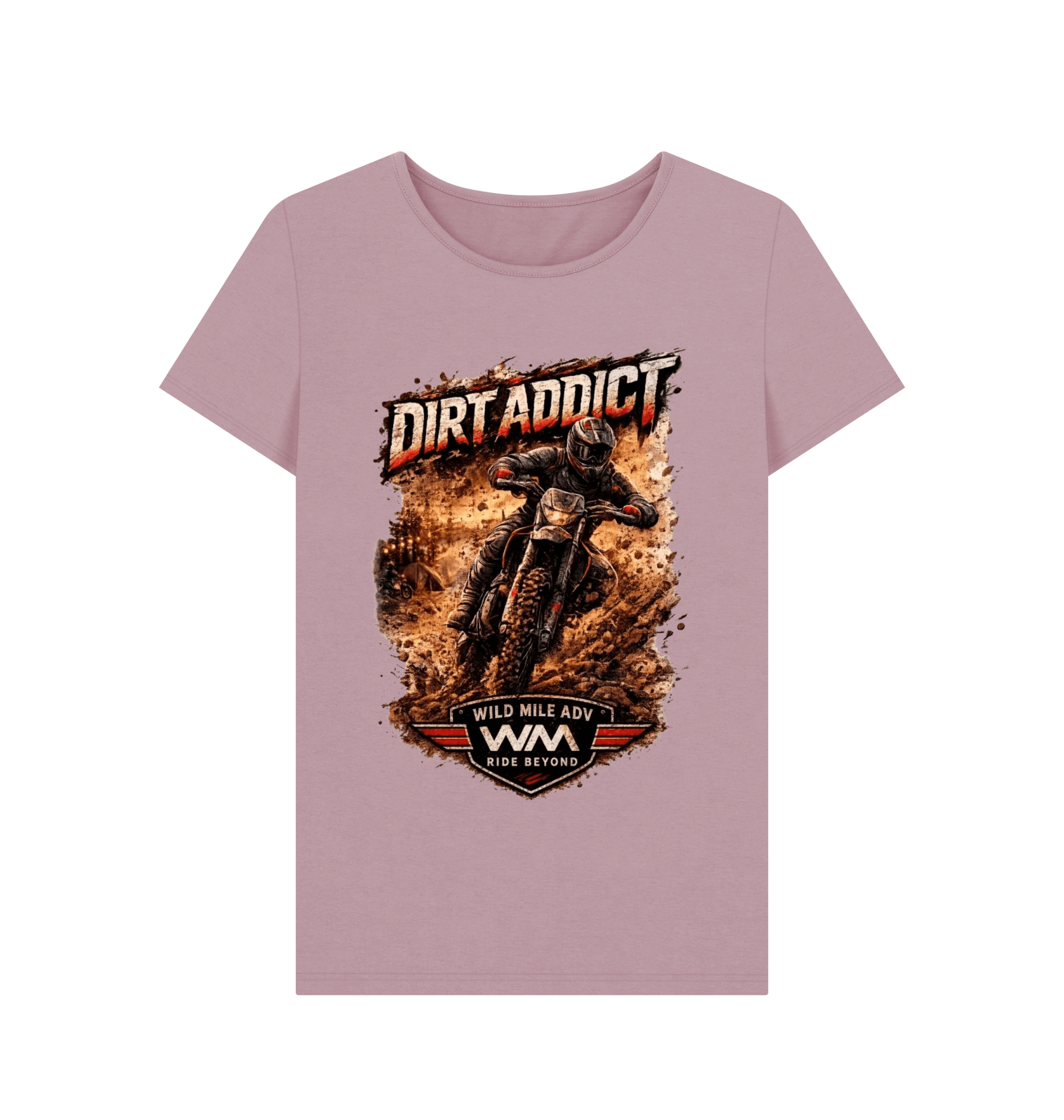 WMADV - Women's Dirt Addict Full On Crew Tee - Wild Mile ADVPrinted T-shirt