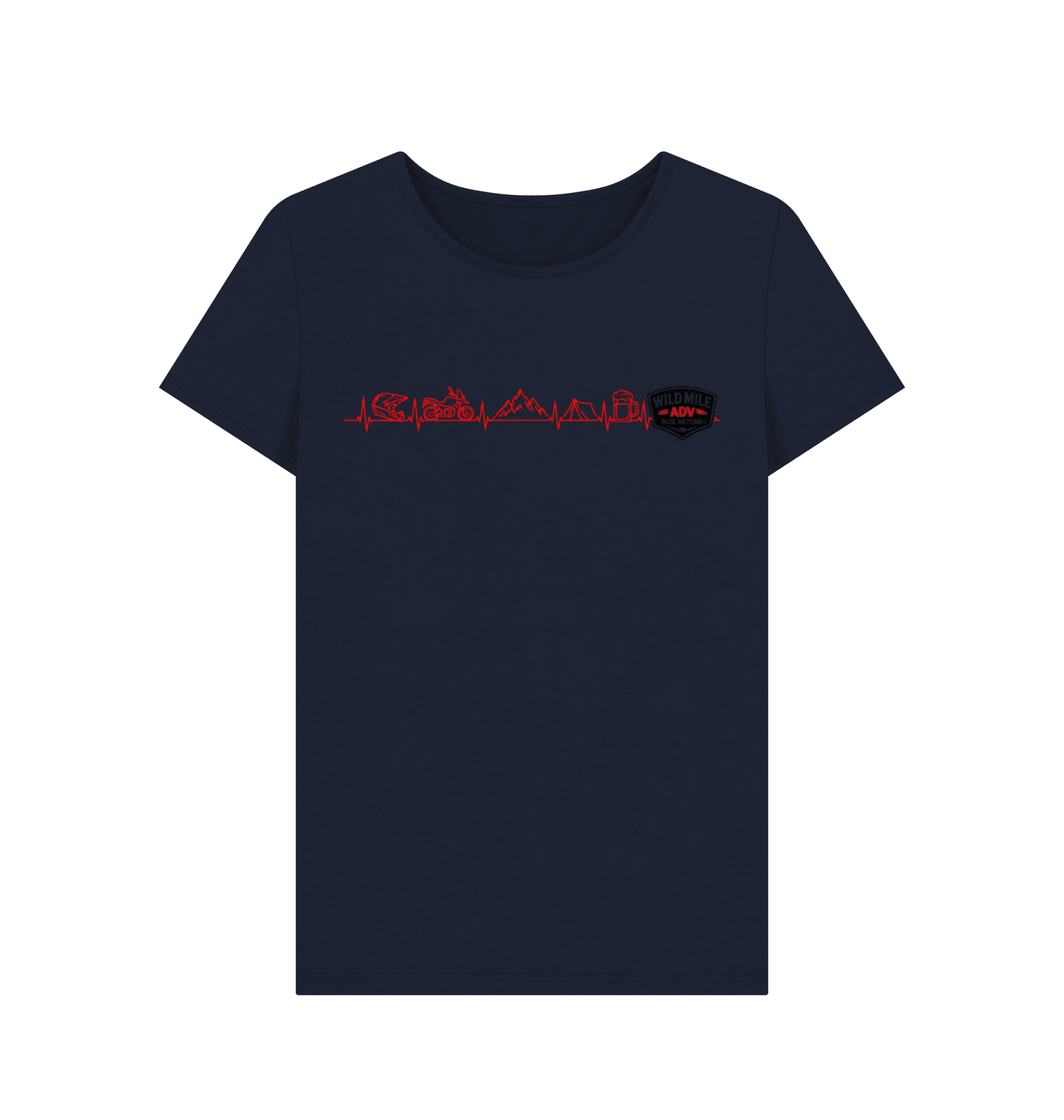 WMADV - Women's Heart Rate Crew Tee - Wild Mile ADVPrinted T-shirt