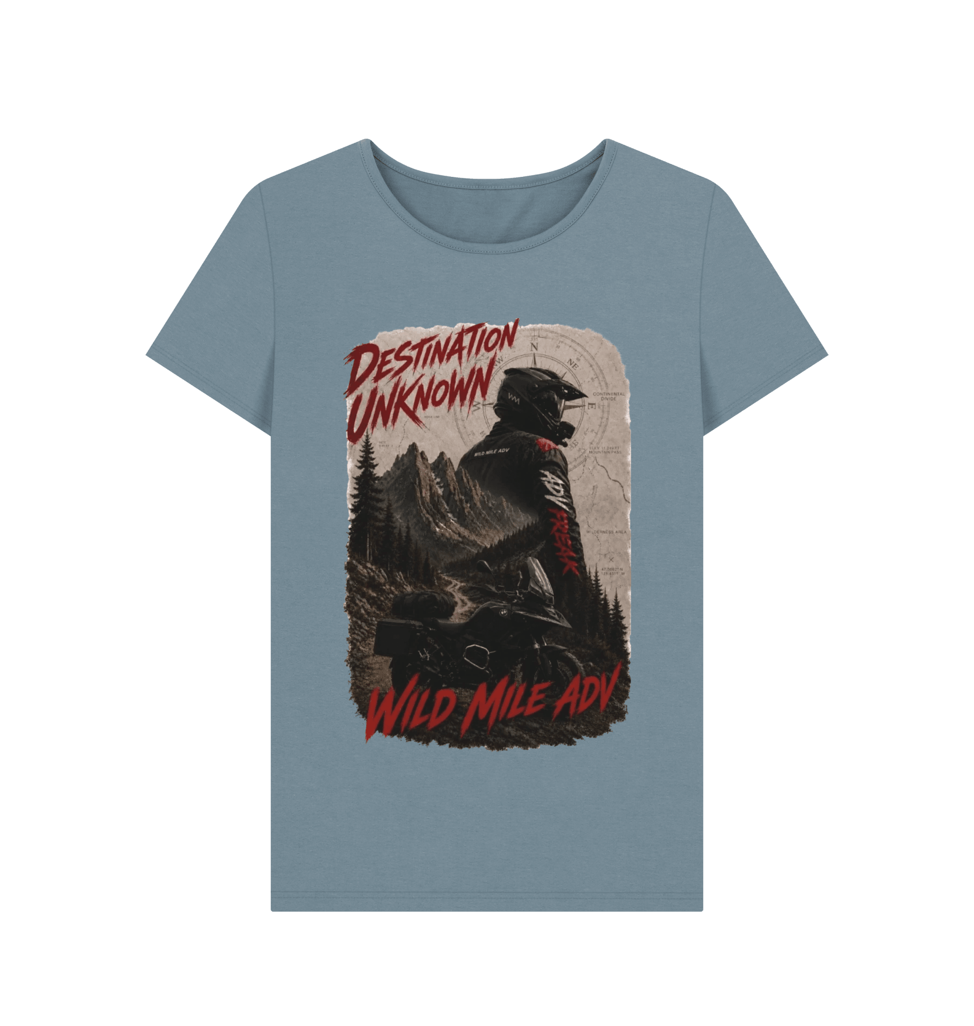 WMADV - Women's Destination Unknown Crew Tee - Wild Mile ADVPrinted T-shirt