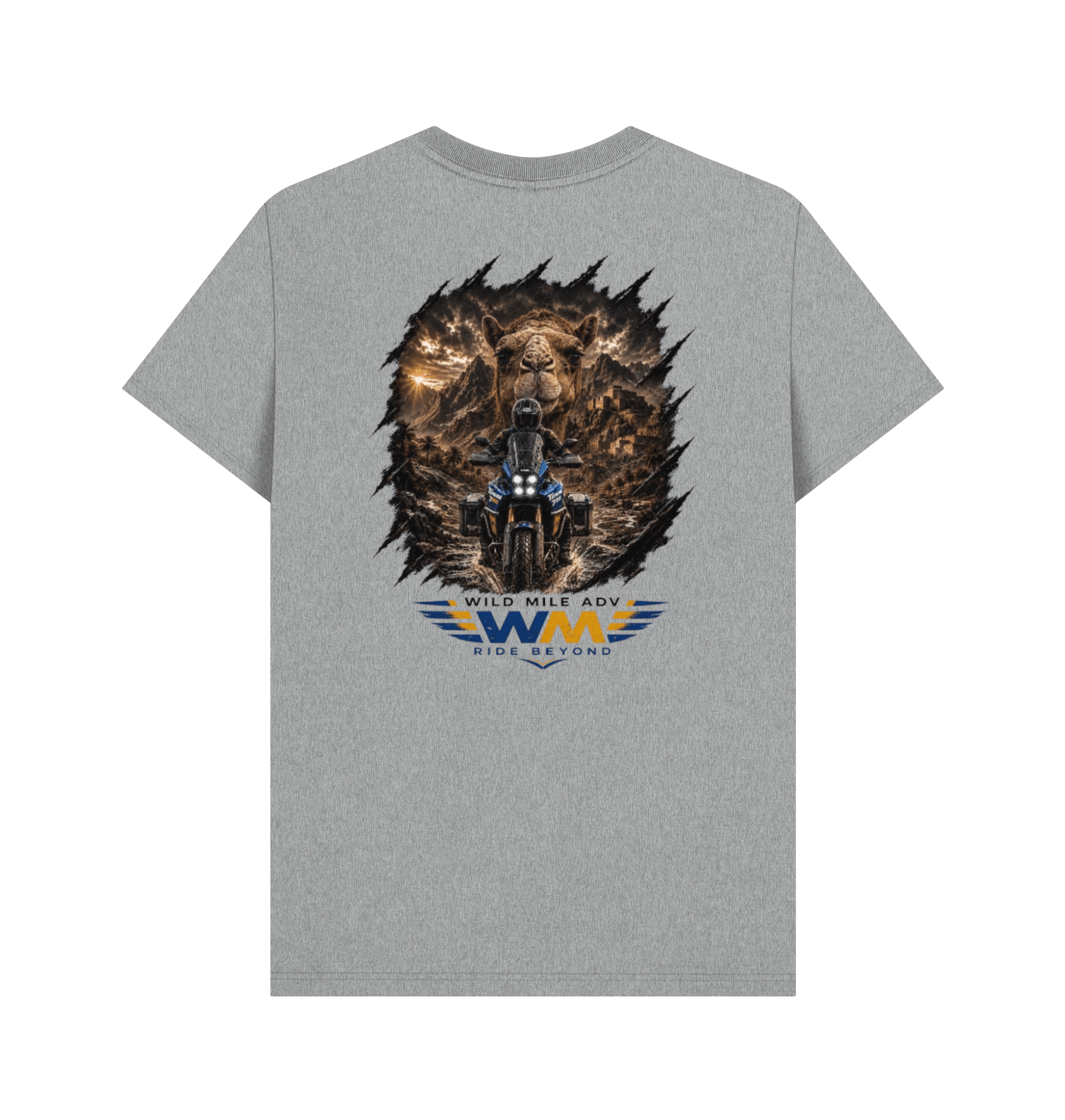 Athletic Grey Printed T-shirt Back