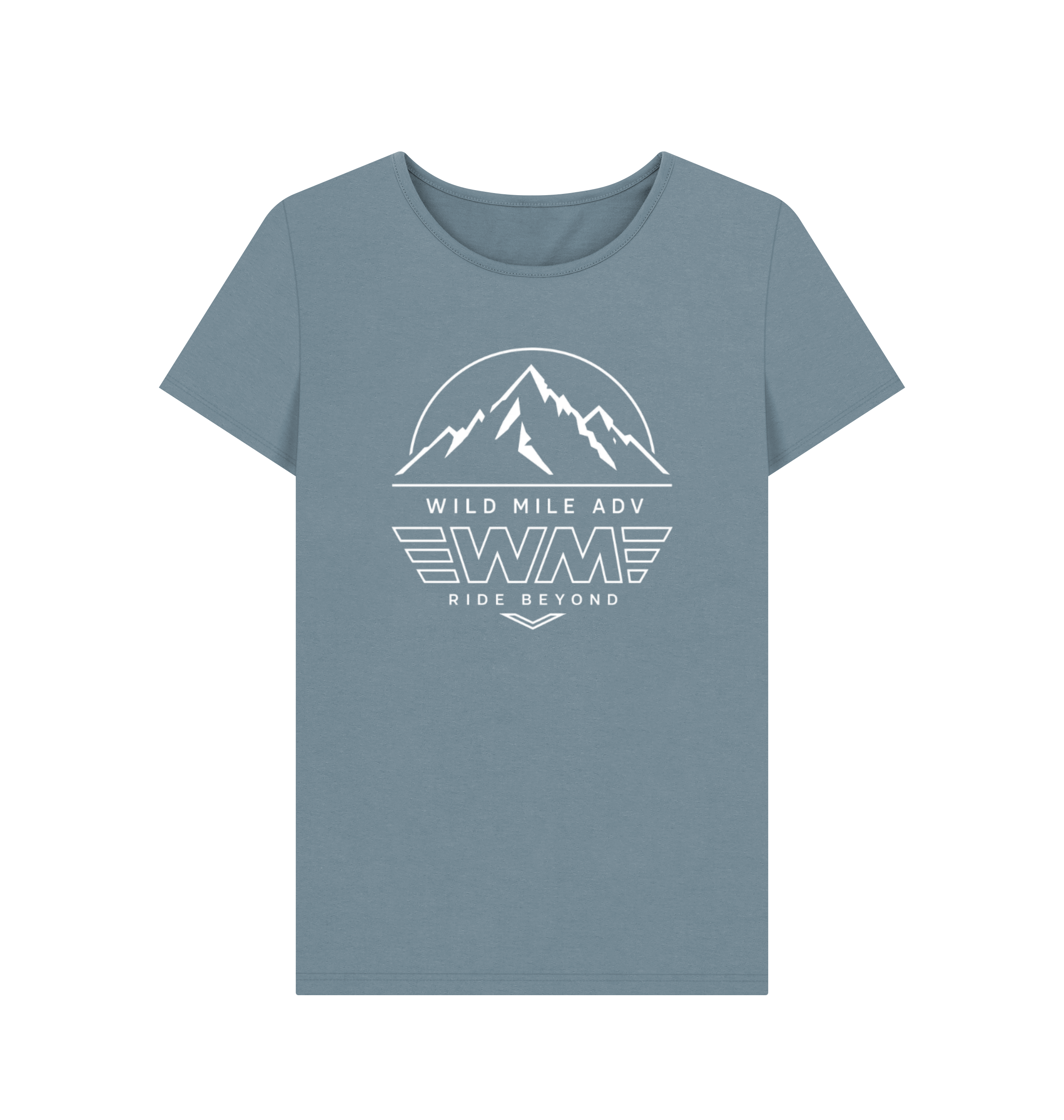 Stone Blue Printed T-shirt Front