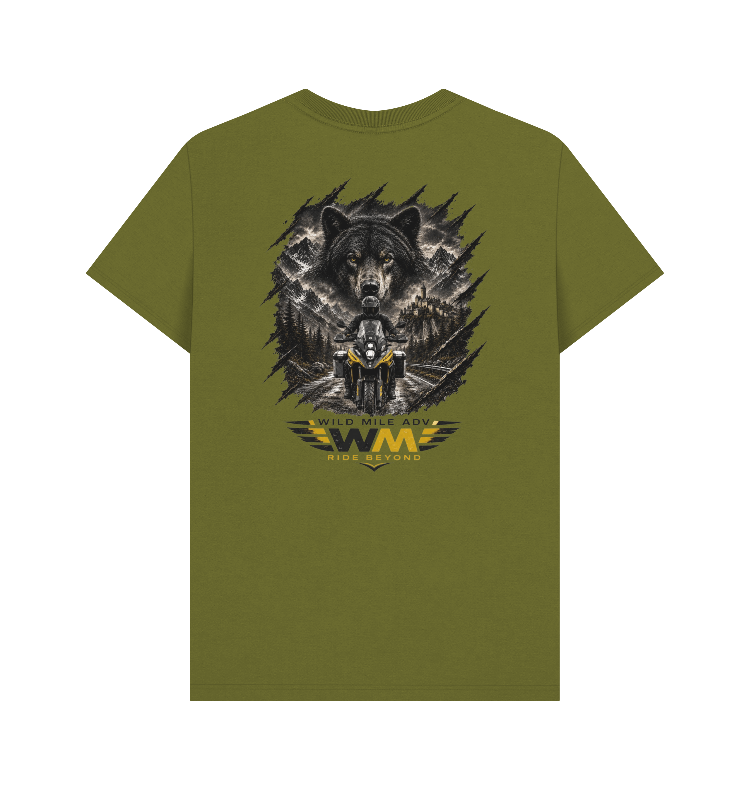 Moss Green Printed T-shirt Back