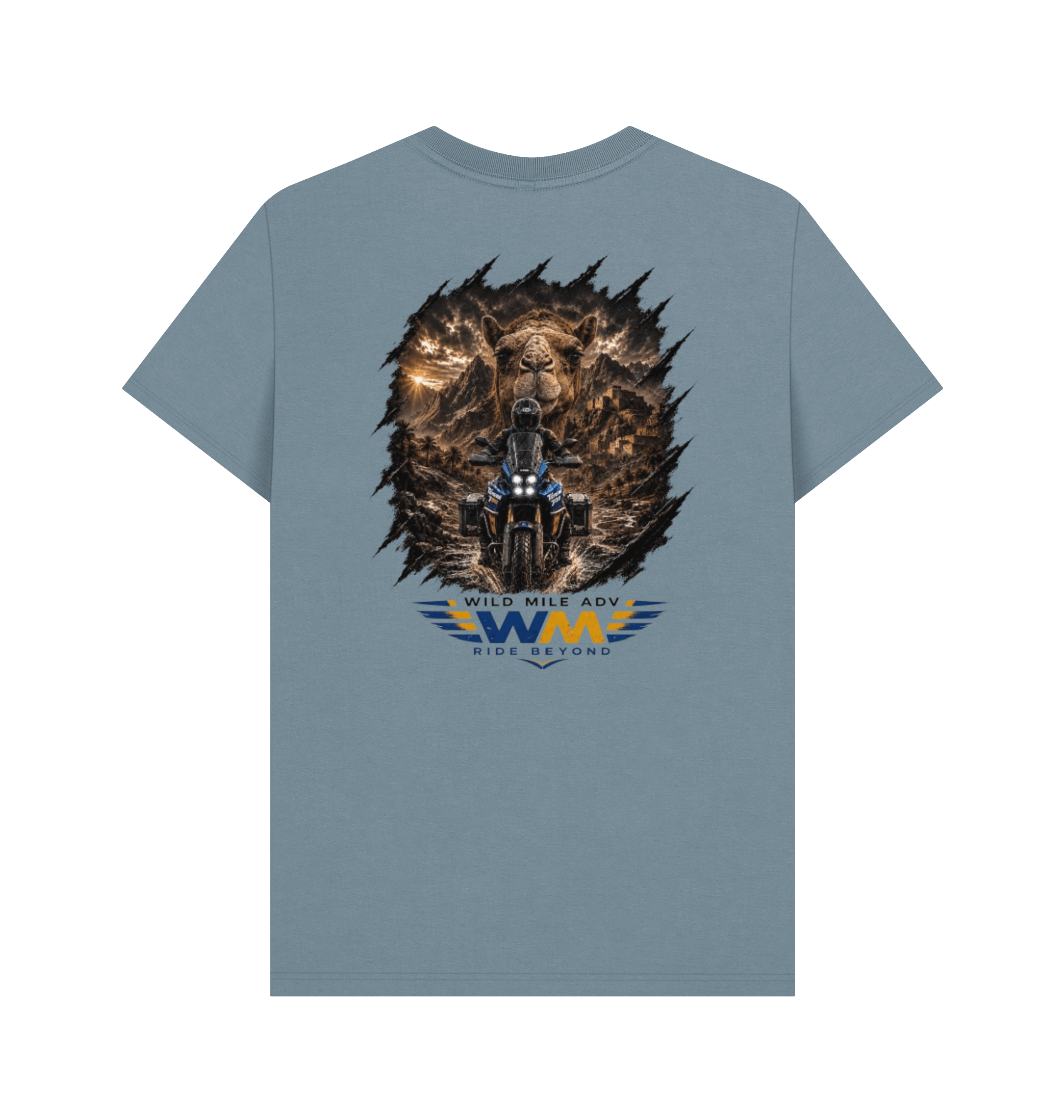 Stone Blue Printed T-shirt Back