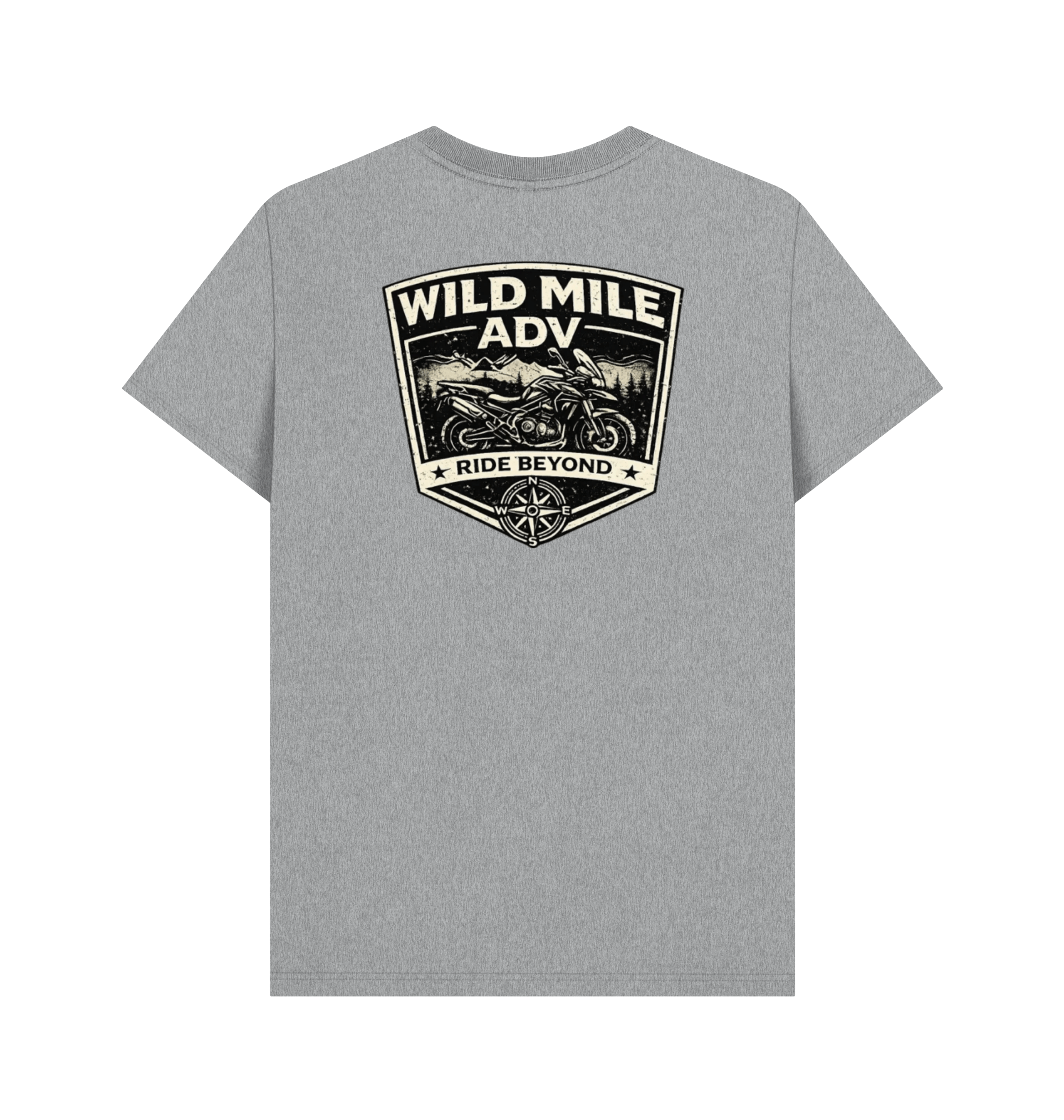 Athletic Grey Printed T-shirt Back