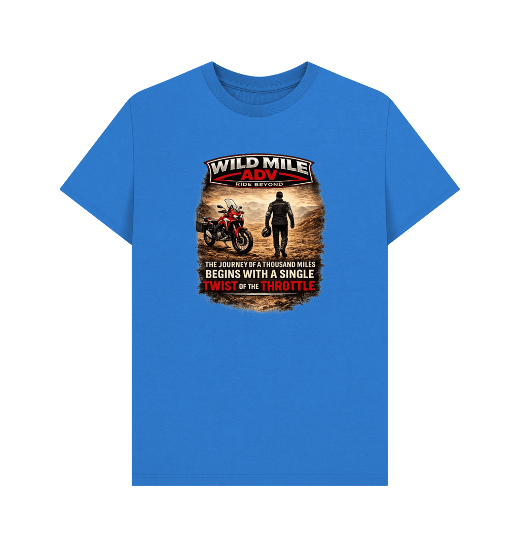 Bright Blue Printed T-shirt Front