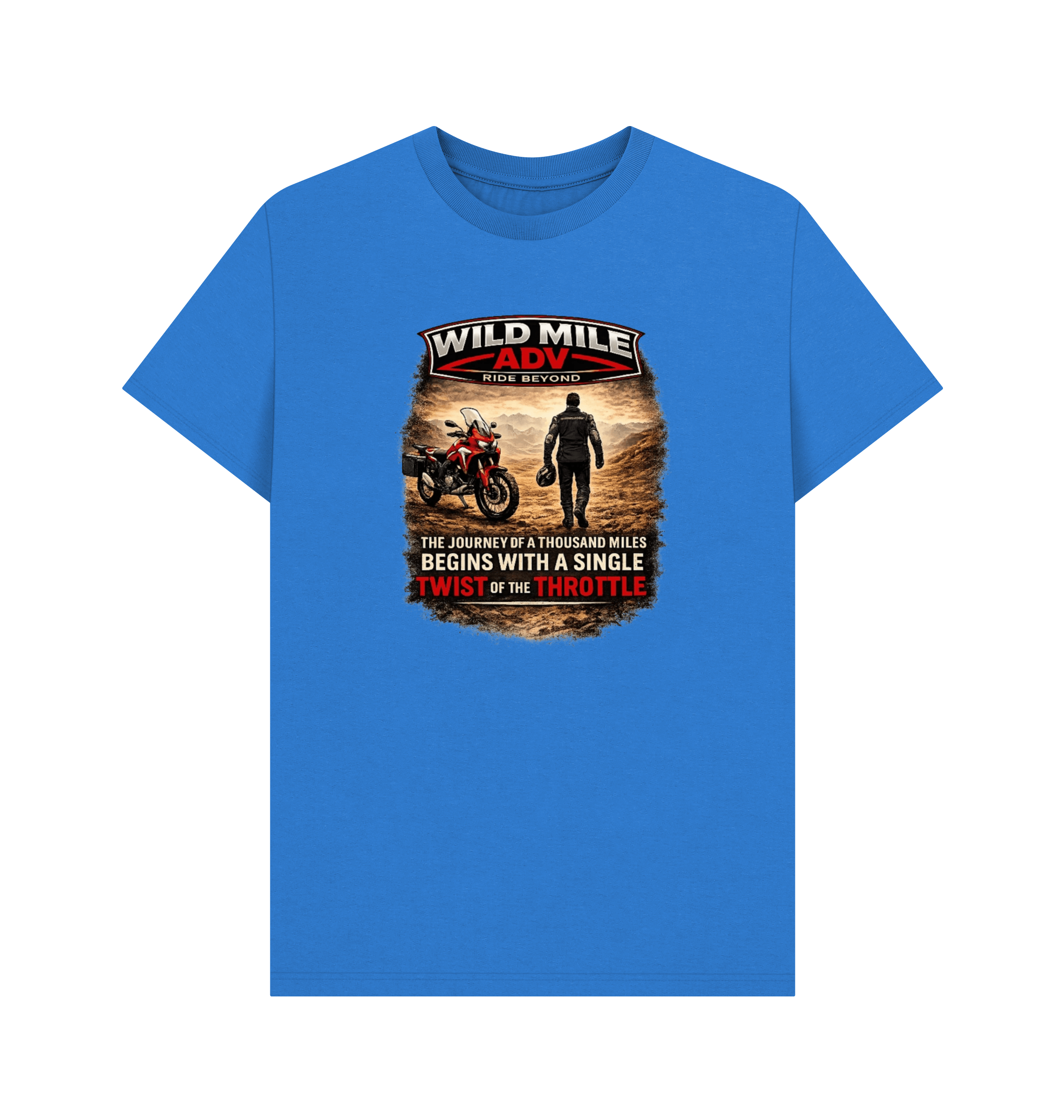 Bright Blue Printed T-shirt Front