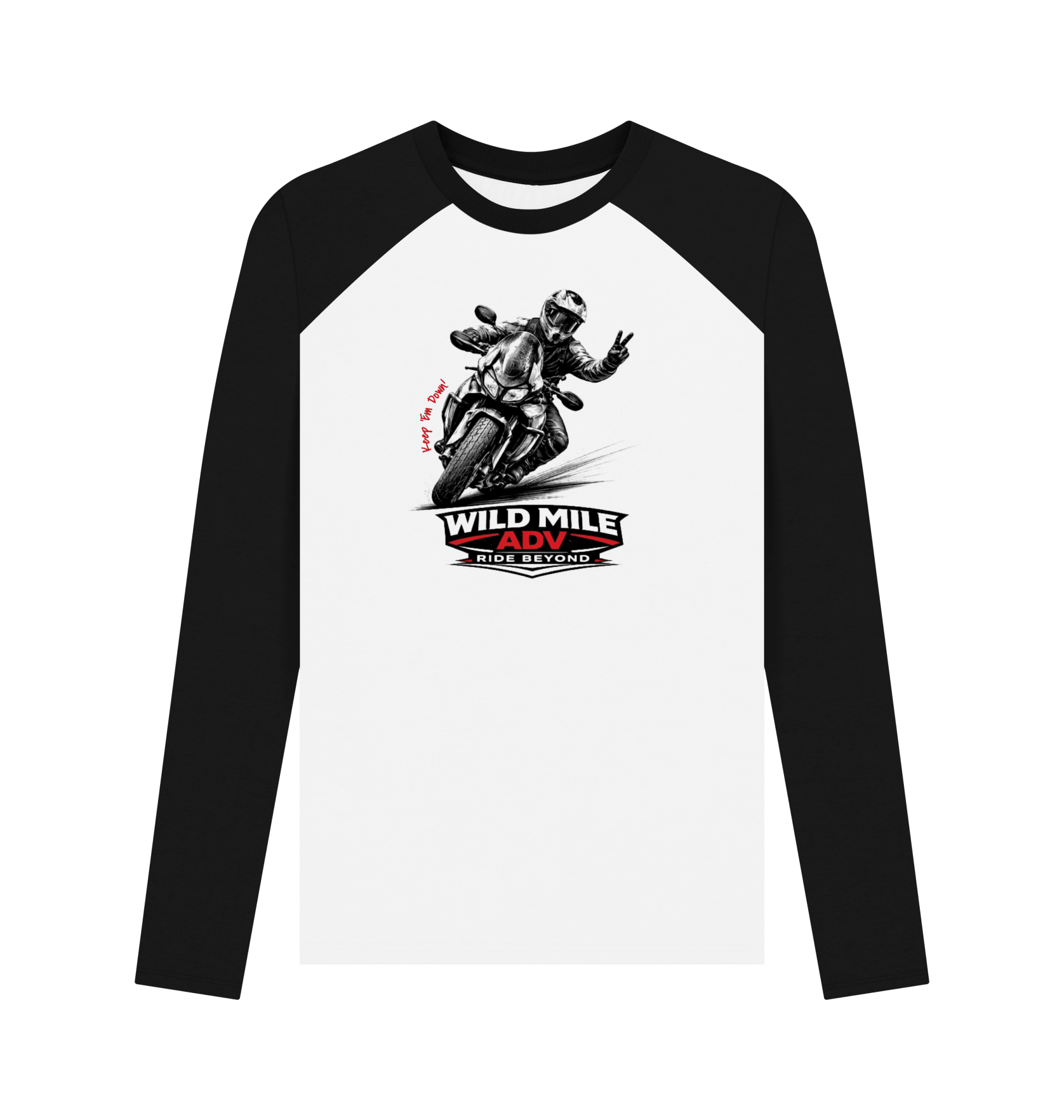 WMADV - 2 Down Baseball Tee - Wild Mile ADVPrinted Baseball T-shirt