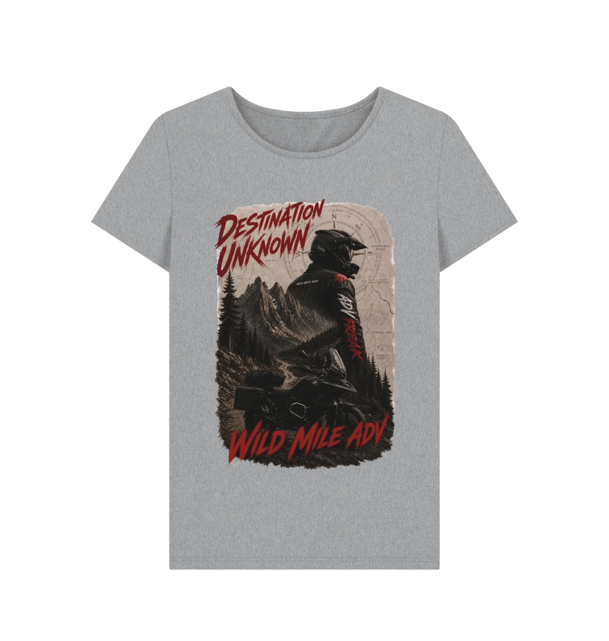 WMADV - Women's Destination Unknown Crew Tee - Wild Mile ADVPrinted T-shirt