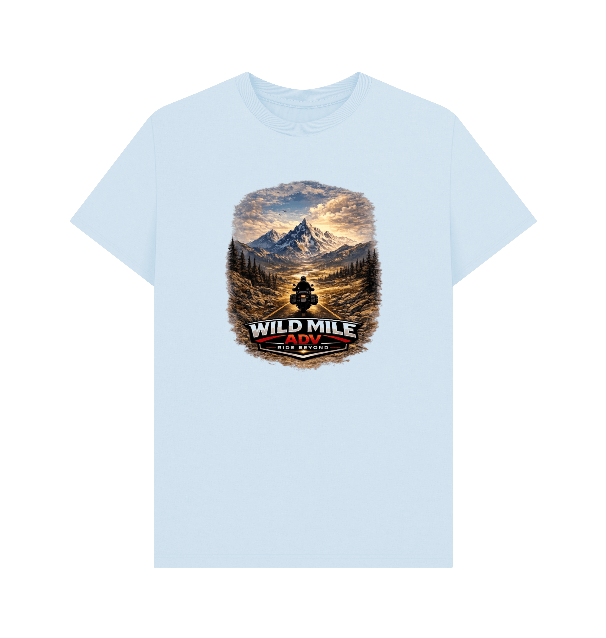 Sky Blue Printed T-shirt Front