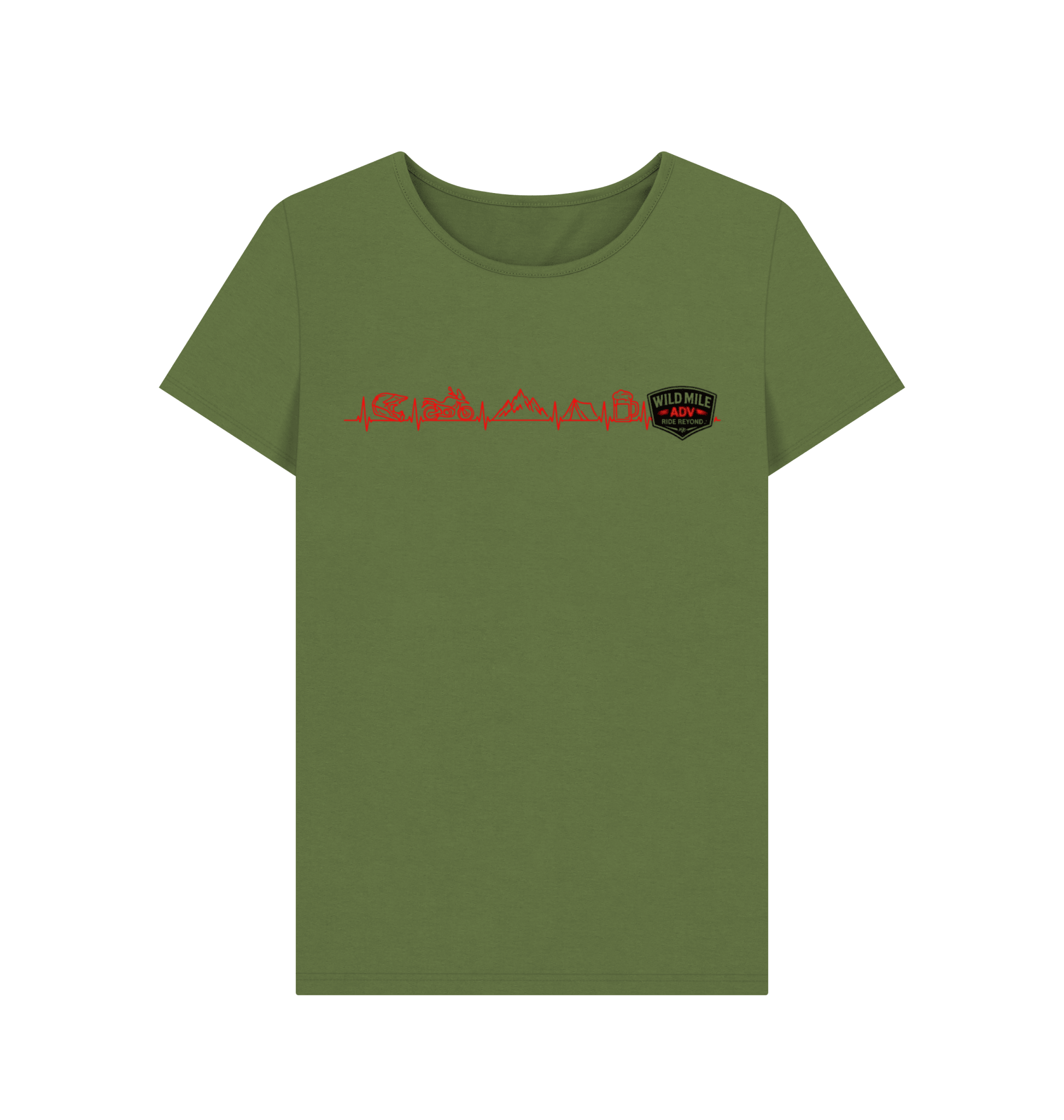 WMADV - Women's Heart Rate Crew Tee - Wild Mile ADVPrinted T-shirt