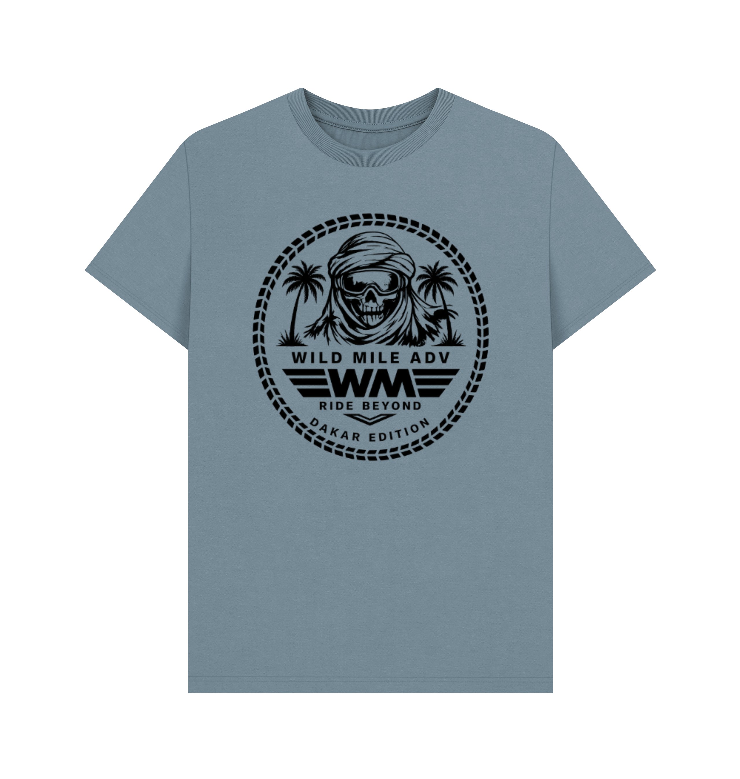 Stone Blue Printed T-shirt Front