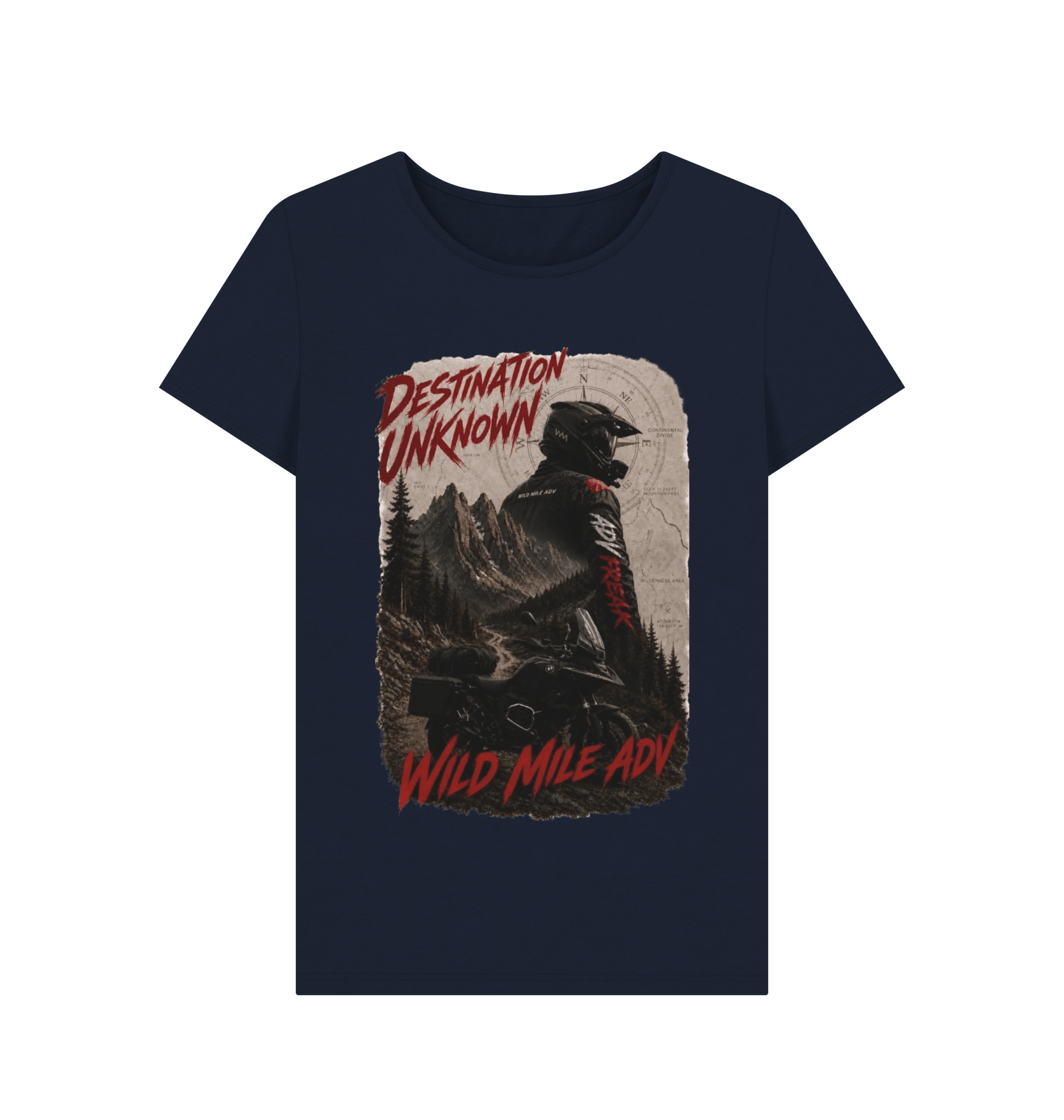 WMADV - Women's Destination Unknown Crew Tee - Wild Mile ADVPrinted T-shirt