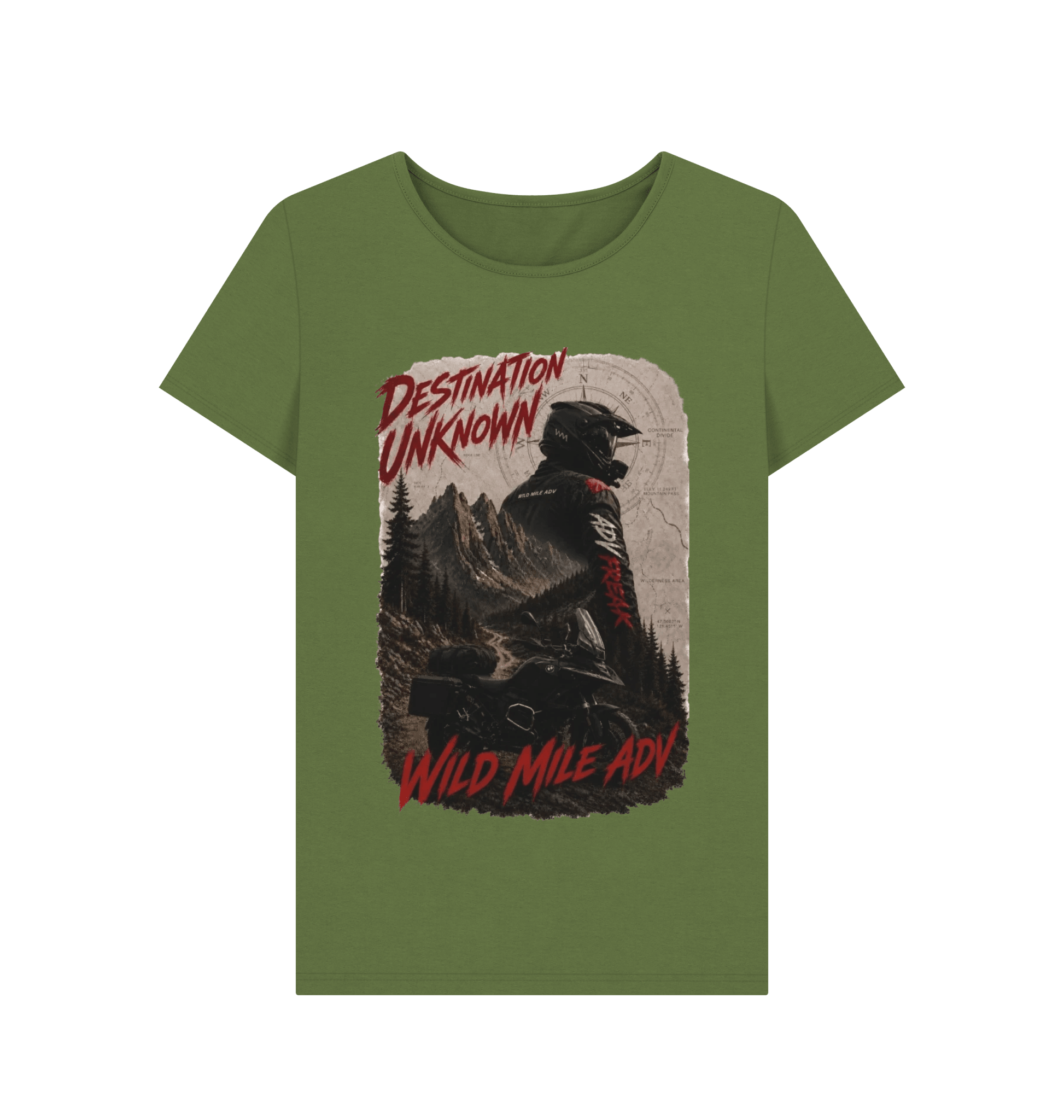 WMADV - Women's Destination Unknown Crew Tee - Wild Mile ADVPrinted T-shirt