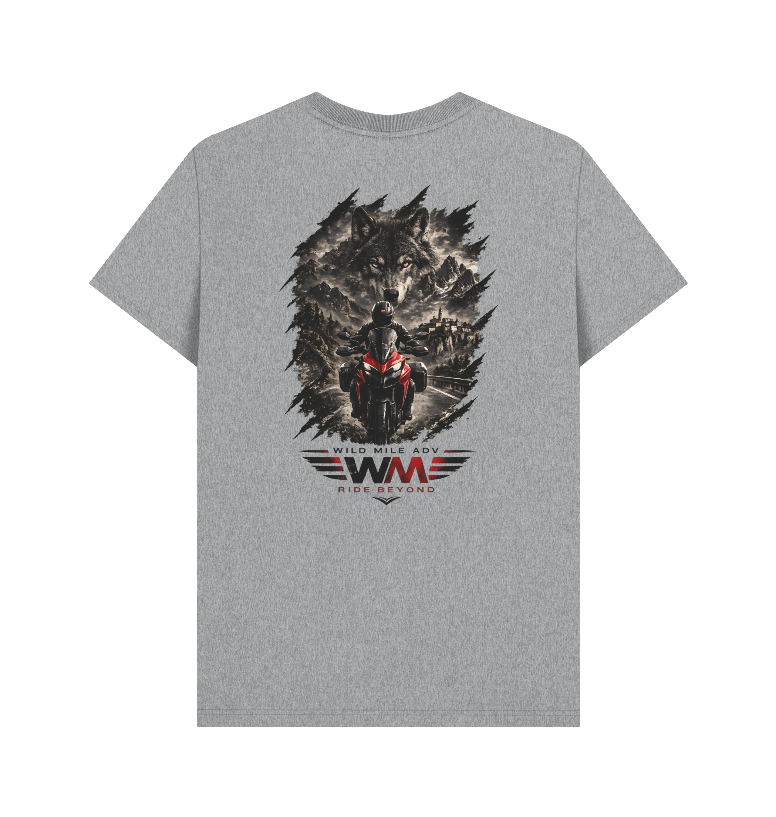 Athletic Grey Printed T-shirt Back