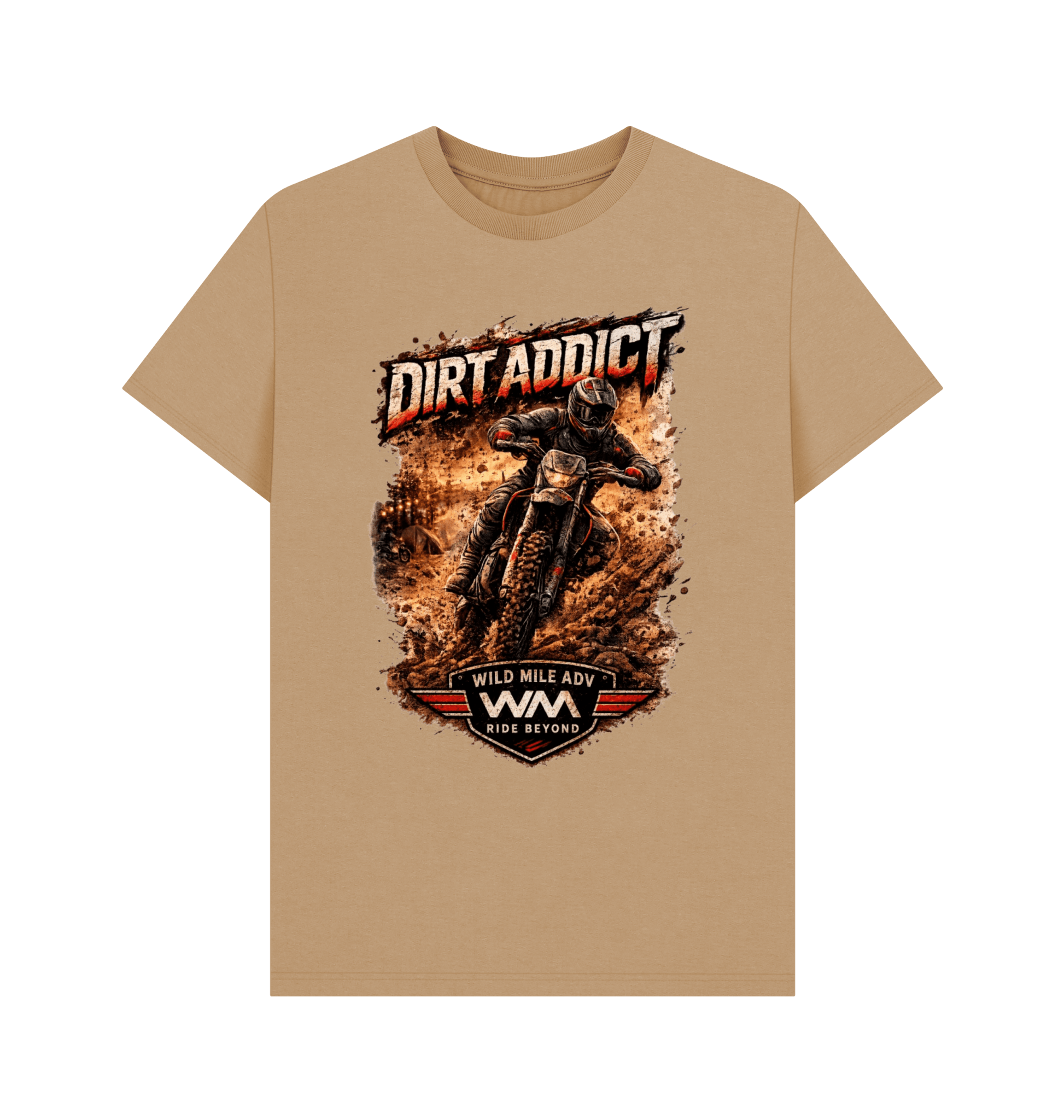 WMADV - Dirt Addict Full On Tee - Wild Mile ADVPrinted T-shirt