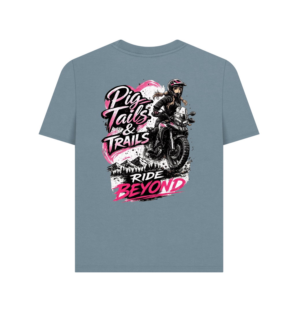 Stone Blue Printed T-shirt Back